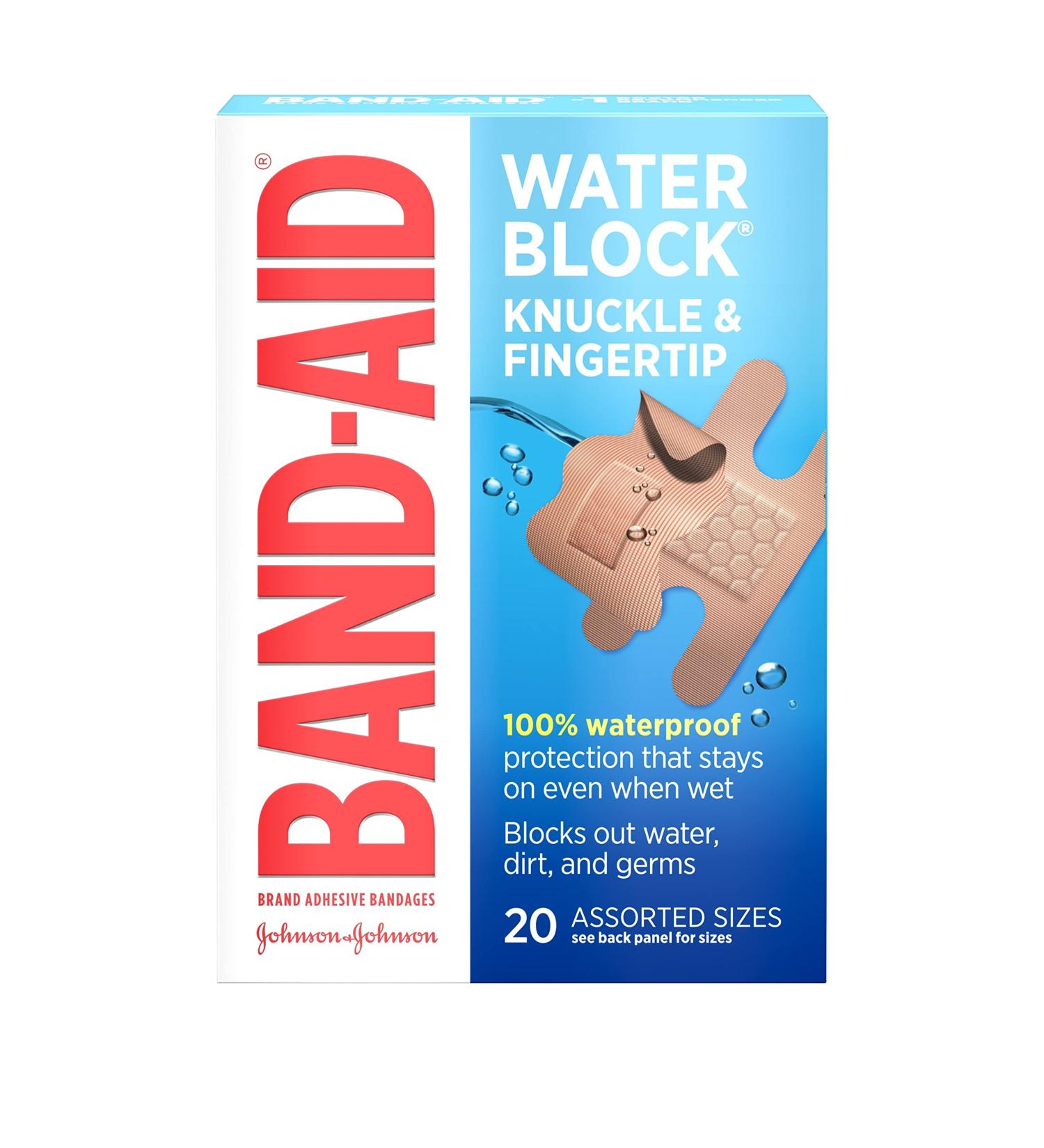Buy Band-Aid Water Block Waterproof Adhesive Bandages - 20 ct Fingertip & Knuckle (Pack of 6) | Fast International Shipping - Buy Online on GoSupps.com