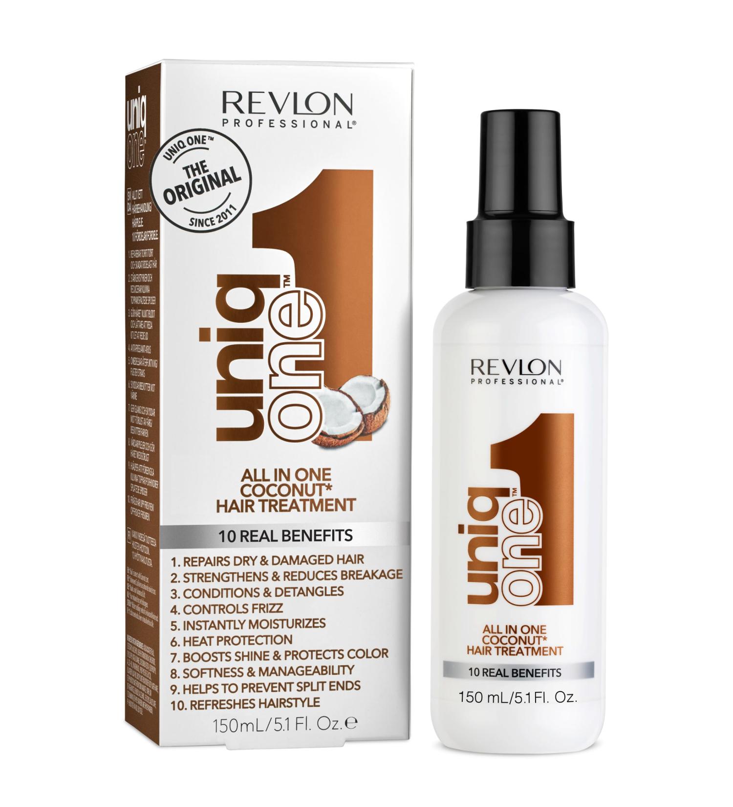 UniqOne Revlon Professional Hair Treatment - Moisturizing Leave-In for Dry & Damaged Hair 5.1 Fl Oz Coconut - Healthy Hair Repair & Nourishment - Buy Online on GoSupps.com