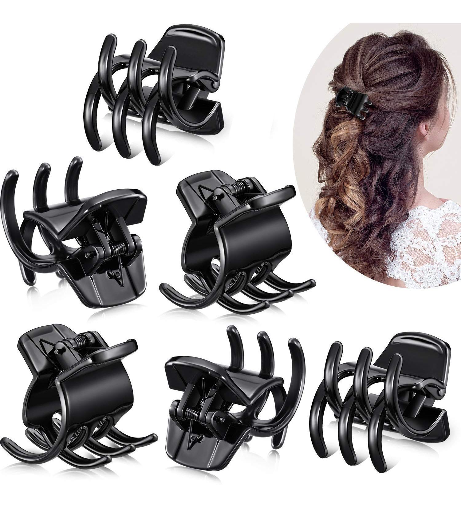 JUNRU 12 Pieces Hair Claw Clips Medium Size Hair Claws Hair Styling Accessories in 1.3 Inches for Women Girls (black) - Buy Online on GoSupps.com