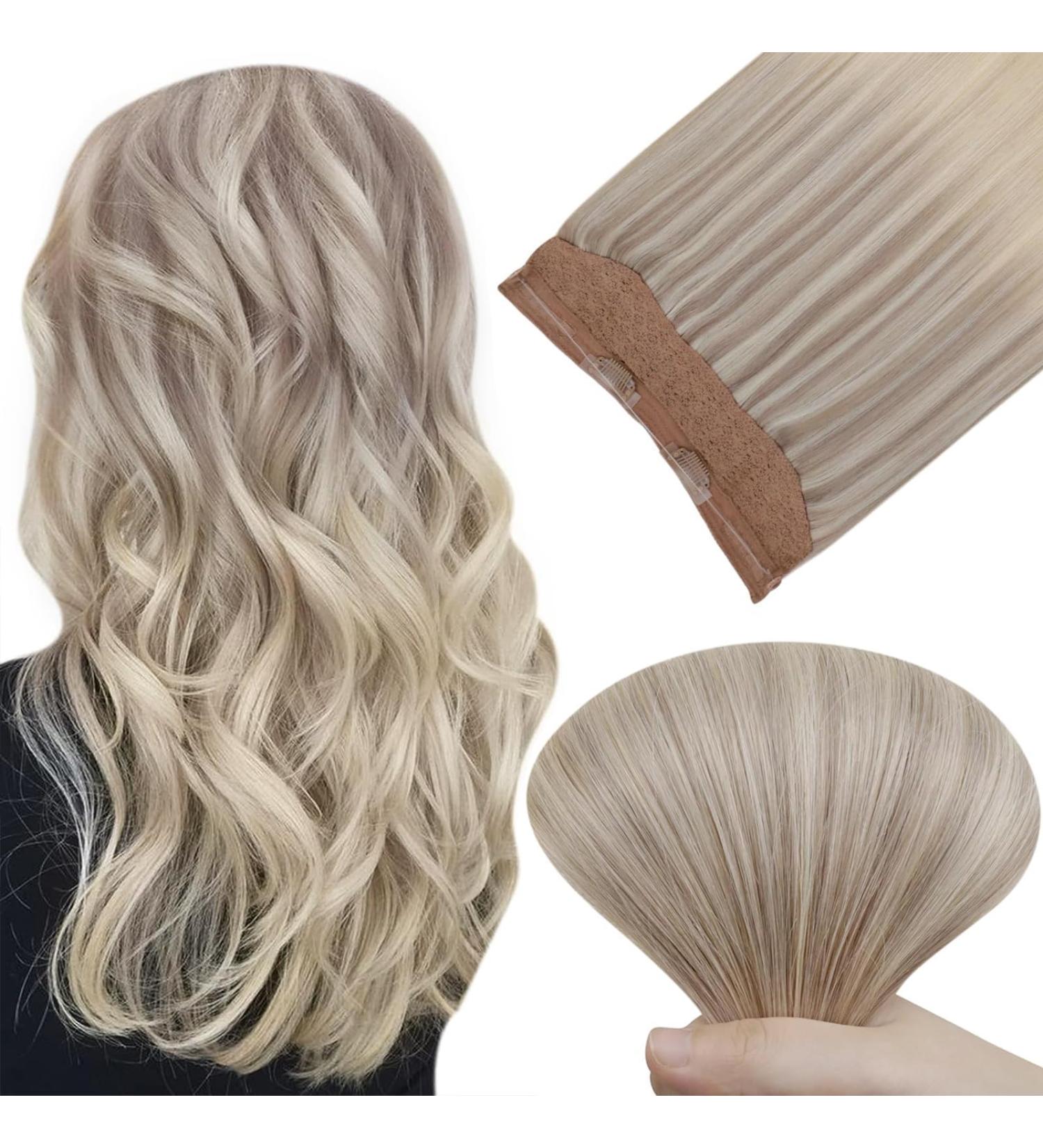 Easyouth Blonde Balayage Human Hair Extensions 20 100g - Remy Blonde Fish Line Hair #18/22/60 (#Nordic) - Buy Online on GoSupps.com