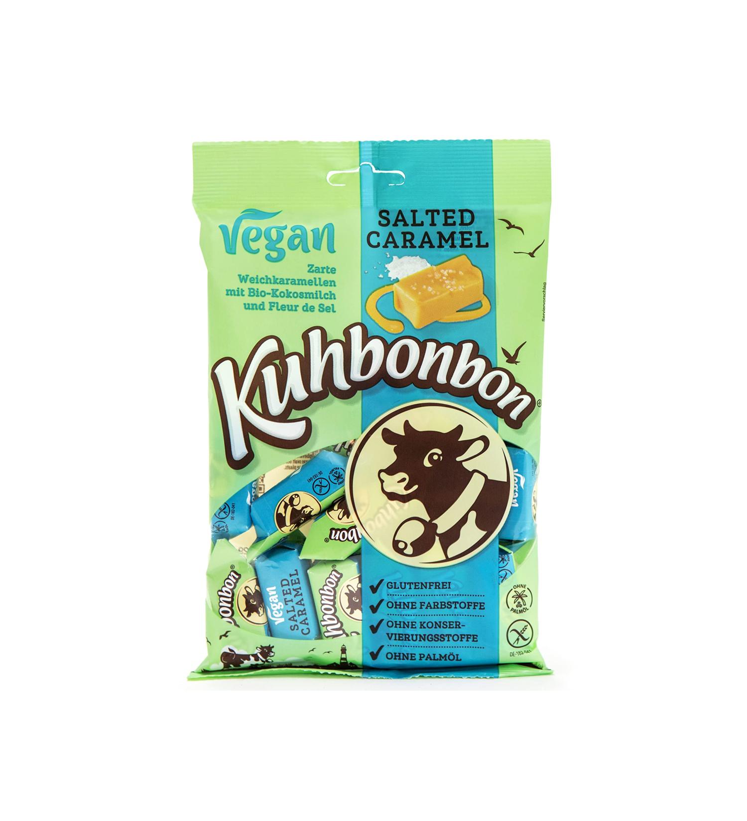 Cowbonbon Vegan Salted Caramel- soft milk-free caramel bonbons made of Salzkaramell plant-based toffee candies made of coconut milk and brown cane sugar lactose and gluten-free 165 gr