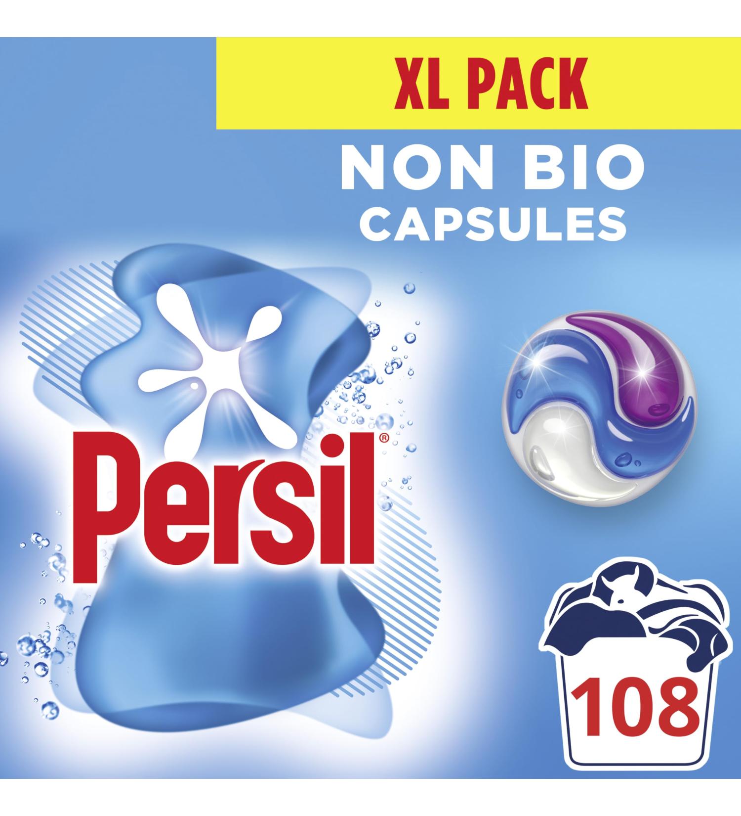 Persil Non Bio 3 in 1 Washing Capsules laundry capsules gentle next to sensitive skin for outstanding stain removal in quick & cold washes 108 washes (3x 36) - Buy Online on GoSupps.com