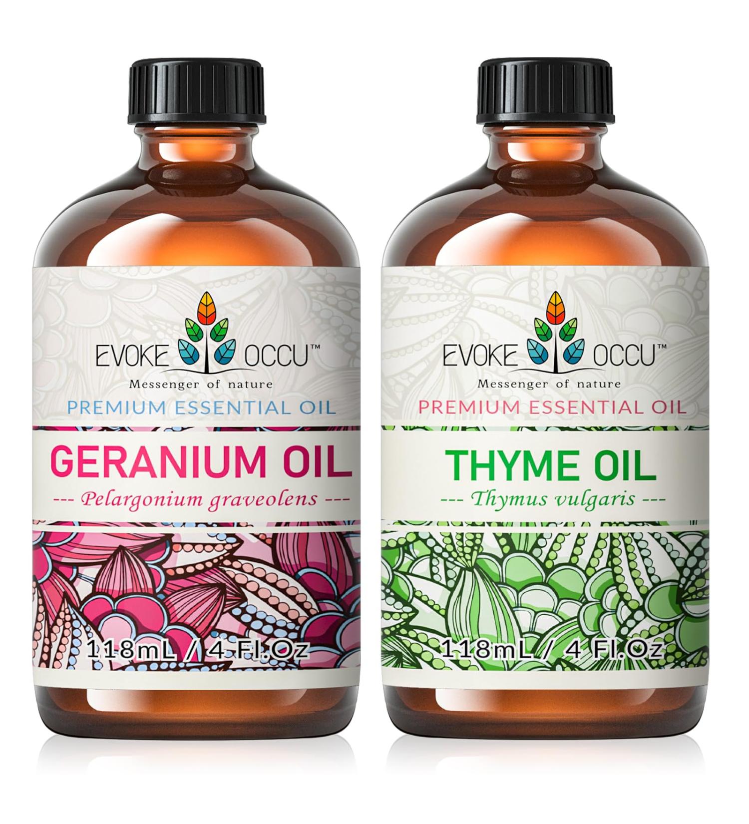 EVOKE OCCU Geranium Essential Oil and Thyme Essential Oil - 4 Fl Oz - Buy Online on GoSupps.com