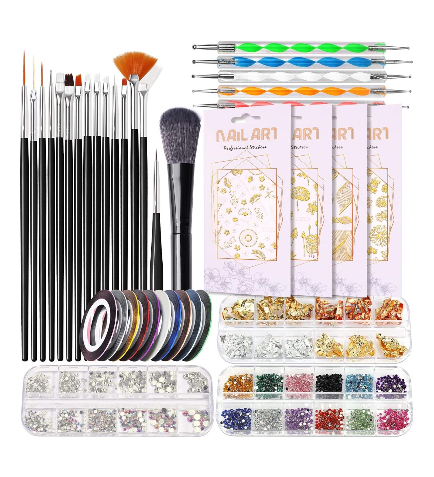 Multifunctional 3D Nail Art Dotting Kit - Clean Brushes & Manicure Tool Set for Women | International Shipping Available - Buy Online on GoSupps.com