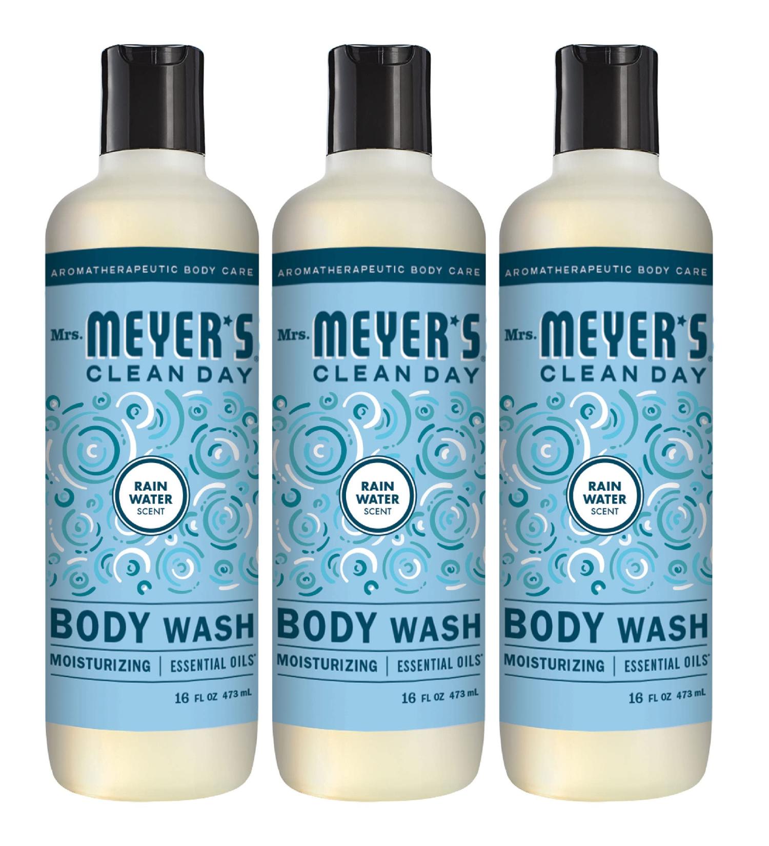 Mrs. Meyer's Moisturizing Body Wash - Biodegradable Shower Gel with Essential Oils, Rain Water Scent, 16 oz (Pack of 3) - Buy Online on GoSupps.com