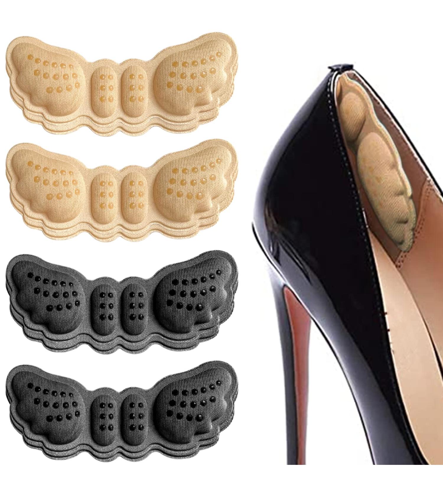 Heel Cushion Grip Pads - 4 Pairs Self-Adhesive Anti-Slip Insoles for Men and Women - Comfortable Fit and Blister Protection - Buy Online on GoSupps.com