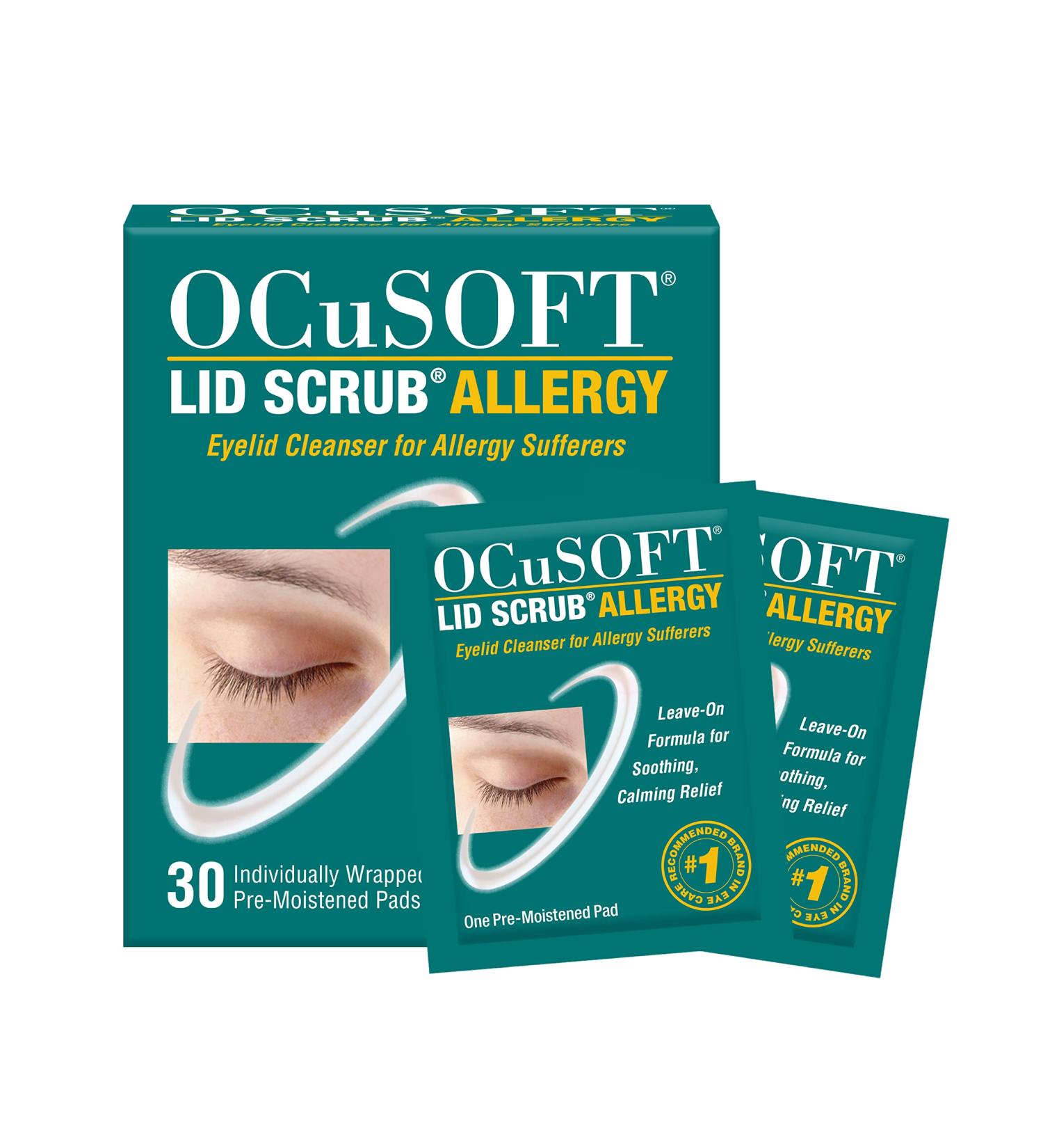 OCuSOFT Lid Scrub Allergy Eyelid Cleanser 30CT - Gentle Eye Cleanser for Allergy Relief - Buy Online on GoSupps.com