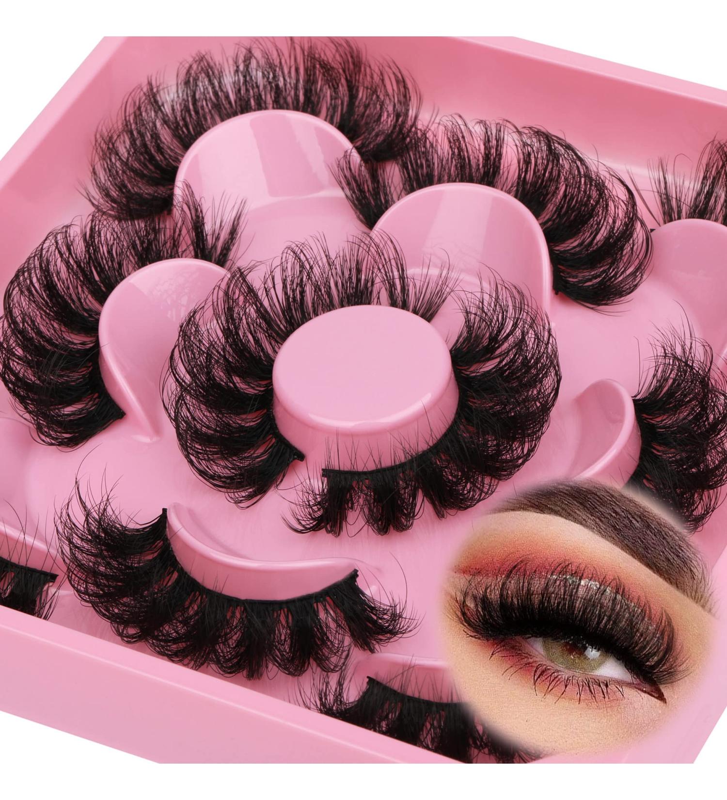 WIWOSEO 20MM Mink Fluffy Dramatic False Eyelashes - 3D Effect, Natural Volume, D Curly Faux Mink - Buy Online on GoSupps.com
