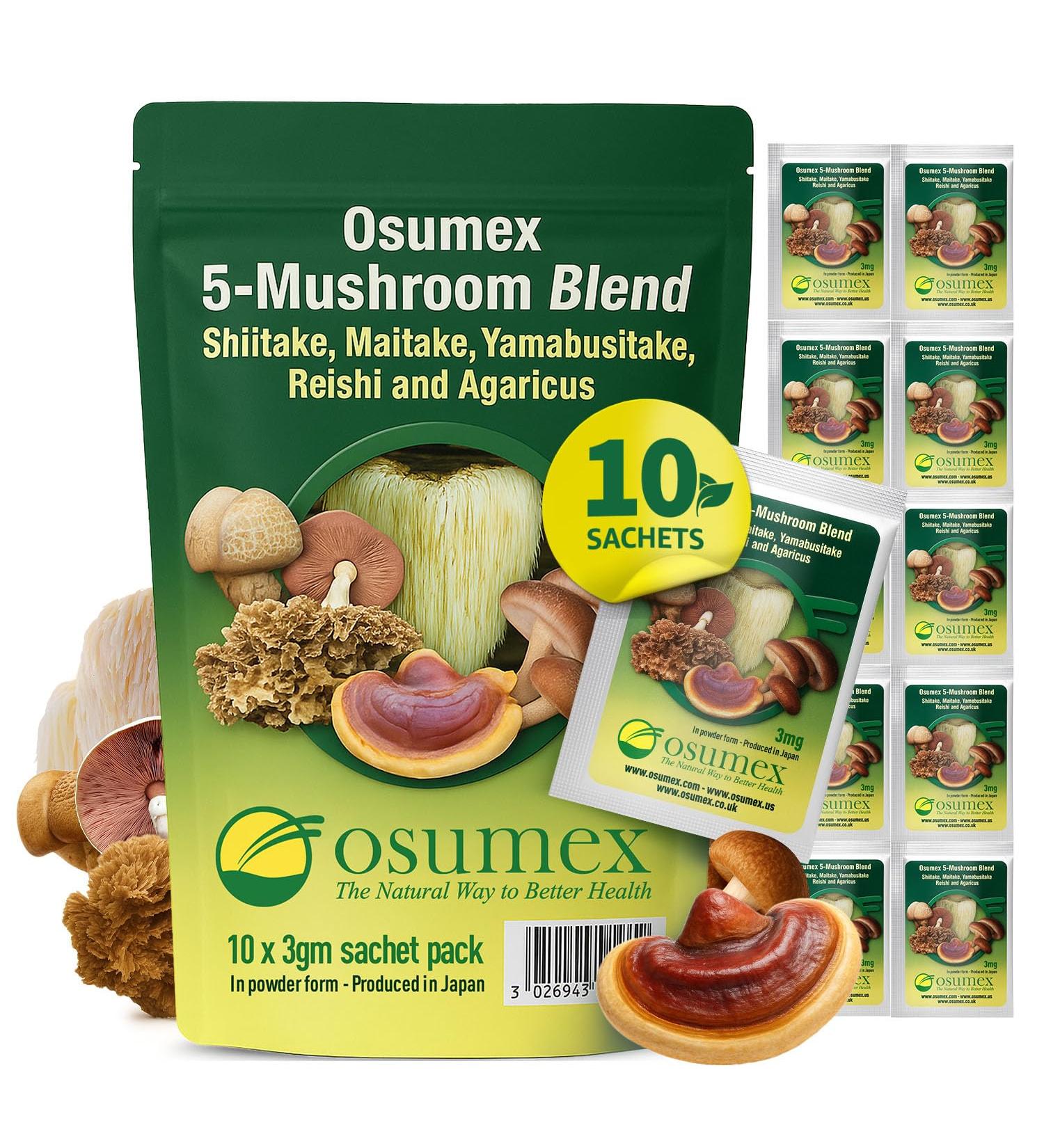 5 Mushroom Blend Supplements 10 Sachets - Mushroom Supplement Powder for Women and Men, Mushrooms Powder for Daily Dose of Antioxidants, Powdered Mushrooms Supplement for Immune Support Pack of 10 - Buy Online on GoSupps.com