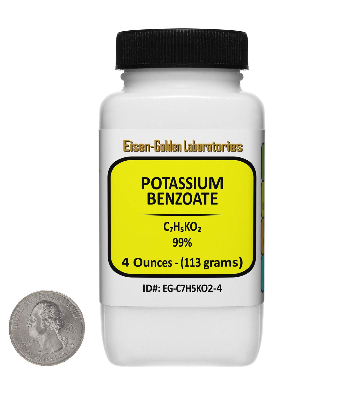 Potassium Benzoate C7H5KO2 99% USP-FCC Food Grade Microprills 4 Oz 4 Ounce (Pack of 1) - Buy Online on GoSupps.com