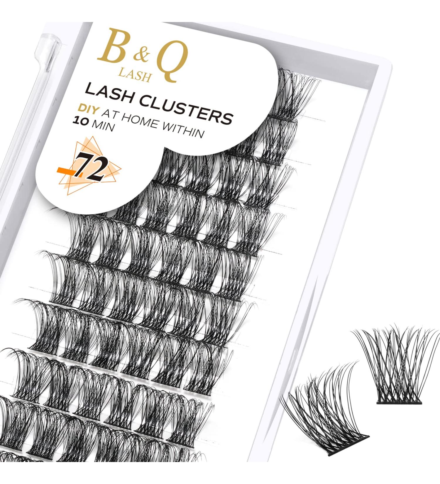 DIY Colored Eyelash Clusters | BQ Lash 72 Clusters - B47 D-14mm Black Extensions for Home Use - Buy Online on GoSupps.com