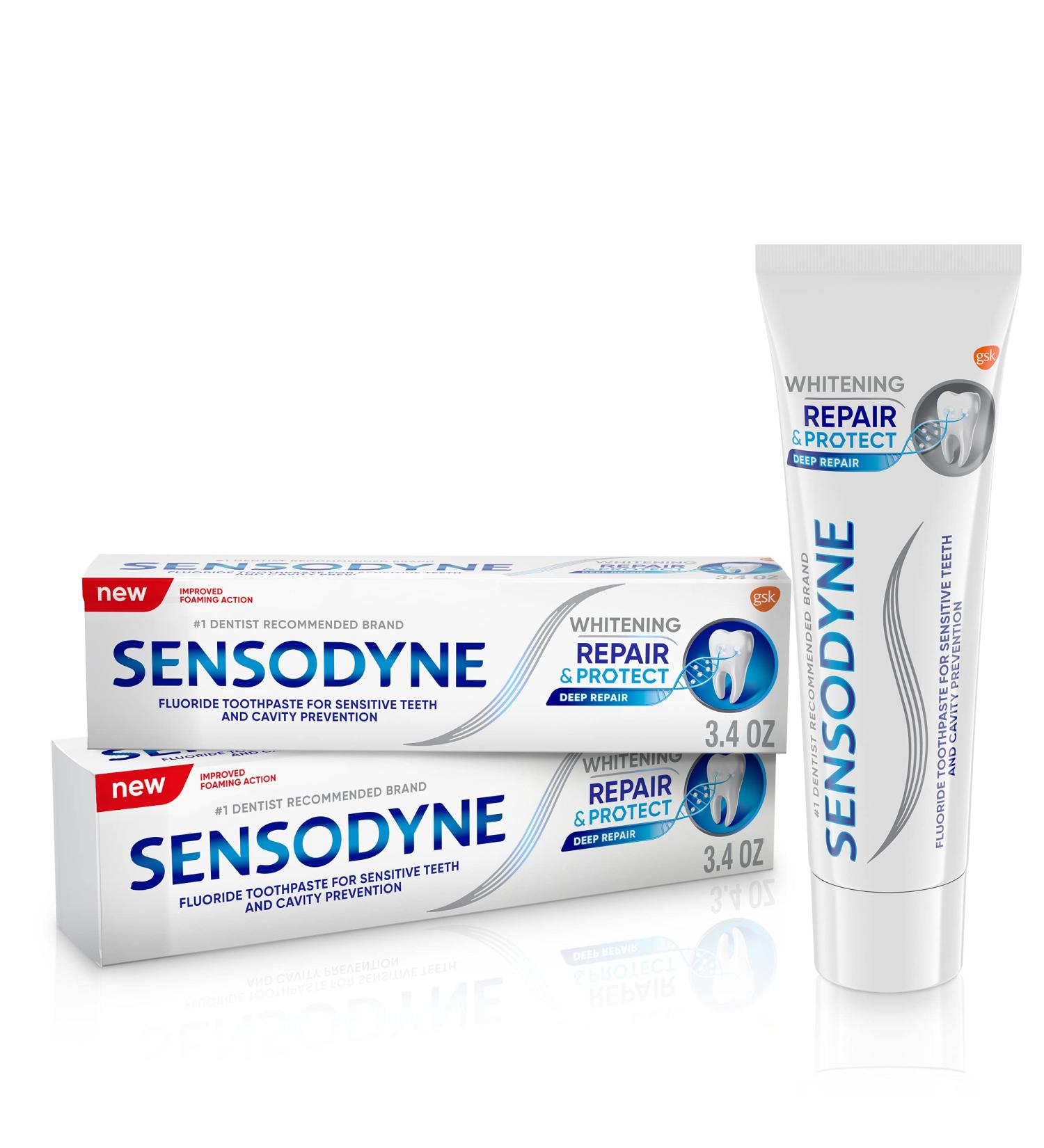 Buy Sensodyne Repair & Protect Whitening Toothpaste - 2 Pack for Sensitive Teeth & Cavity Prevention - Buy Online on GoSupps.com