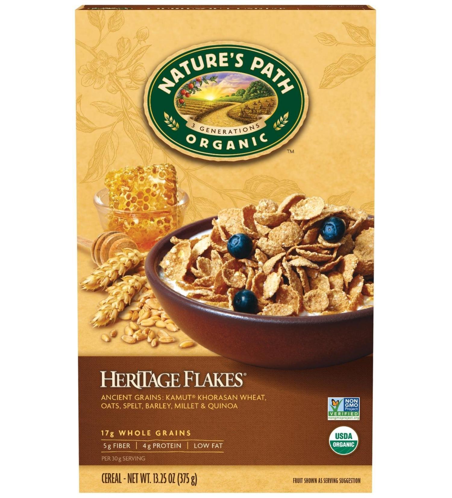Nature's Path Organic Heritage Flakes Cereal - 13.25 oz | Whole Grains, High Fiber - Buy Online on GoSupps.com