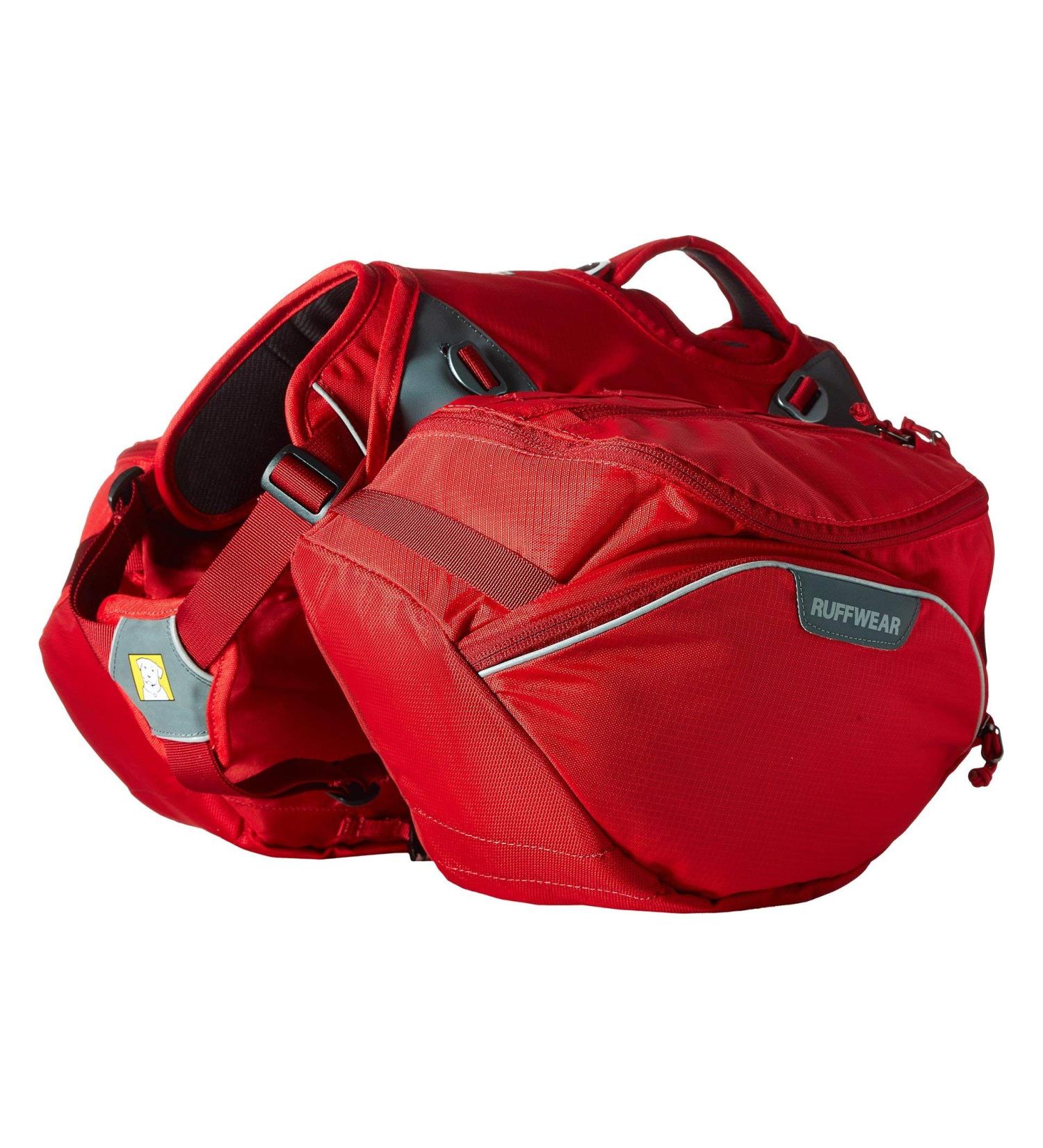 Luffwear hard-wearing hiking backpack for dogs including 2 x 1l water bottle medium-sized dog breeds size adjustable size: M red (red currant) palisades pack