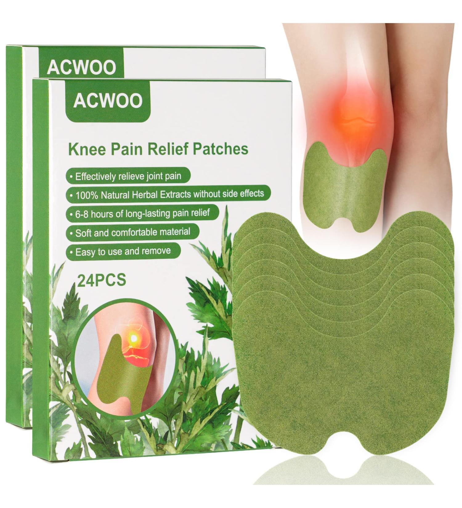 ACWOO Knee Pain Relief Patch 48PCS - Natural Wormwood Plaster for Arthritis Pain Relief in Neck, Knee, and Joints - Buy Online on GoSupps.com