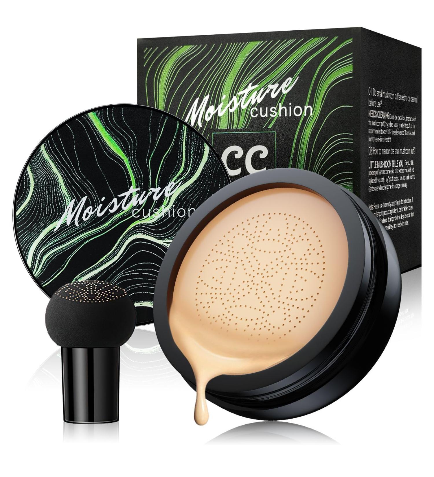 Mushroom Head Air Cushion CC Cream - BB Cream Foundation Makeup Concealer Moisturizing Oil Control, Long-Lasting & Waterproof, Easy Makeup Even Skin Tone (Natural, 3.21 Ounce (Pack of 1)) - Buy Online on GoSupps.com
