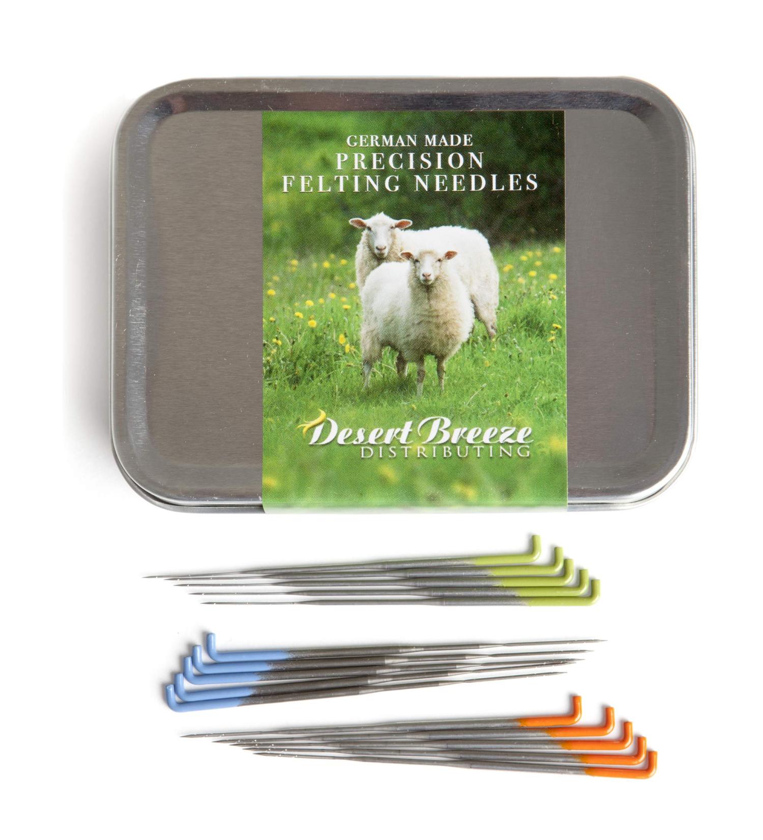 German Made Precision Felting Needles Set | High Carbon Steel, Color Coded Gauges 36, 38, 40 | Essential Tools for Wool Felting | Metal Sharps Container Included - Buy Online on GoSupps.com