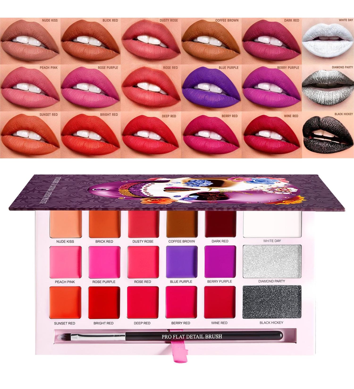 Make Up Lipsticks Lipstick Palette For Women | Makeup Chalent For Women 18 Moisturizing Colors | Mothers Day Cosmetics Long Lasting Clothes For Performance - Buy Online on GoSupps.com