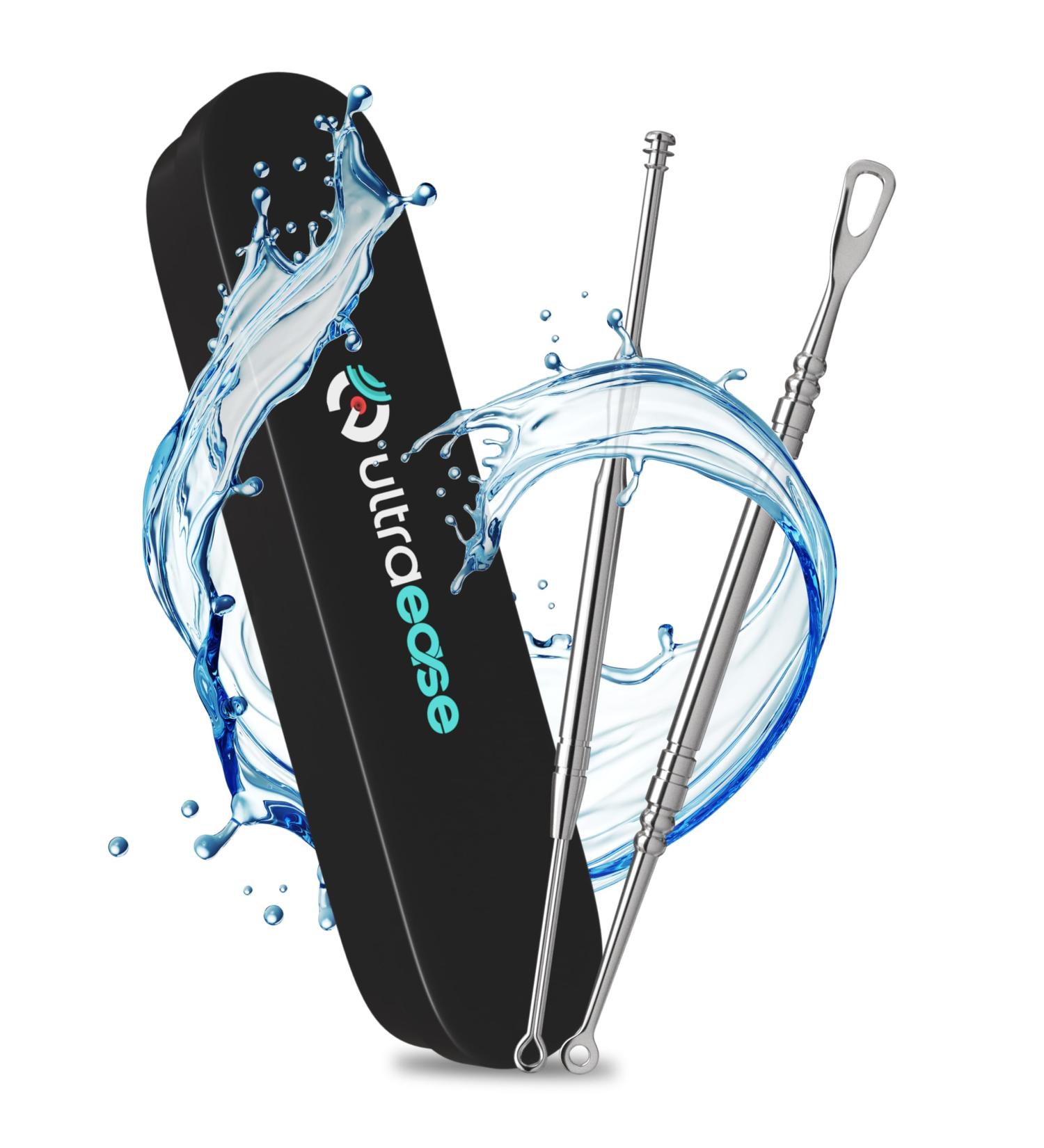 Ultraease Tonsillenstein Remover Set | Effective Almond Stone Remover & Oral Nursing Sticks | 3 Sizes & Glass Cup | Eliminate Bad Breath - Buy Online on GoSupps.com