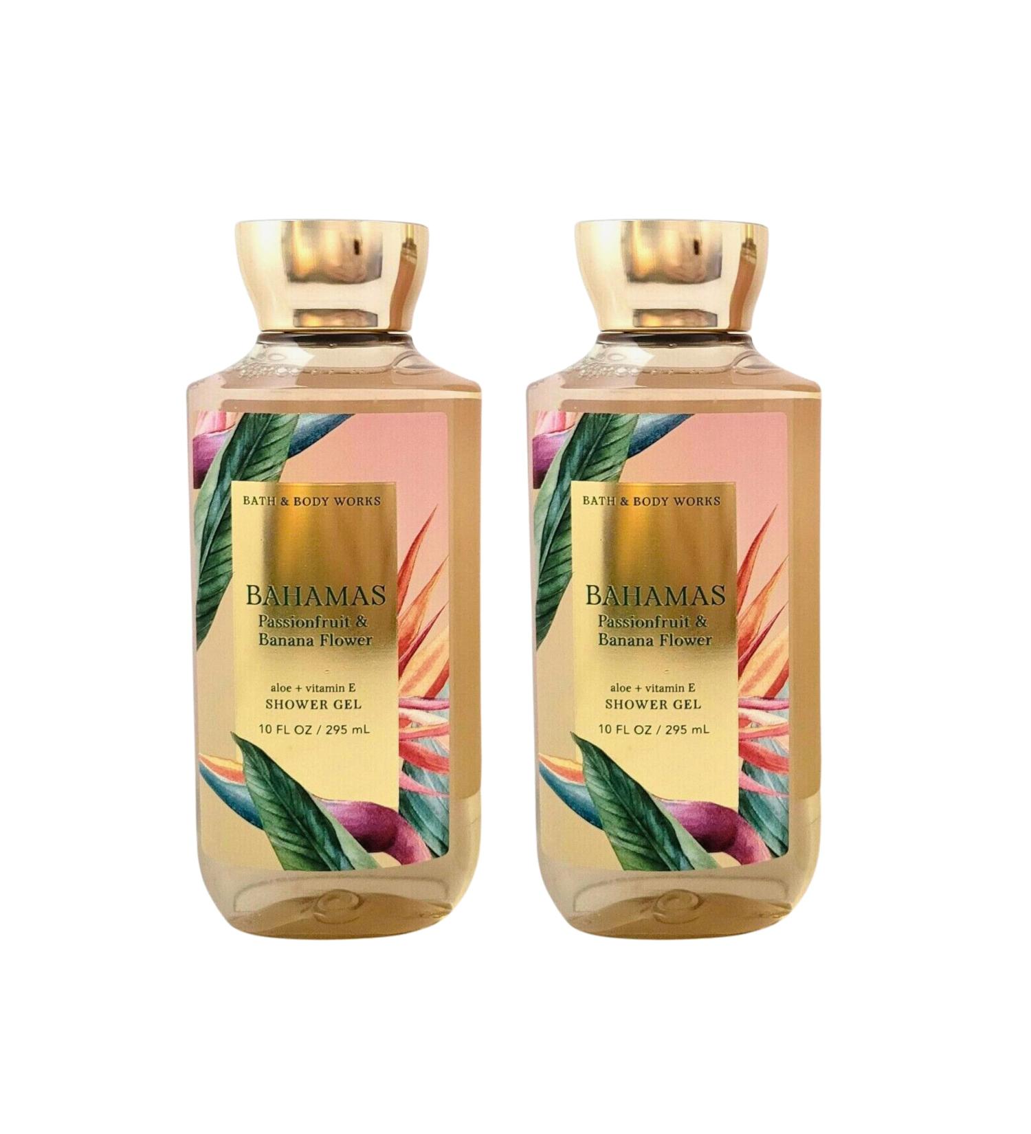 Bath & Body Works Shower Gel Gift Set of 2 10oz Each (Bahamas Passionfruit Banana Flower)