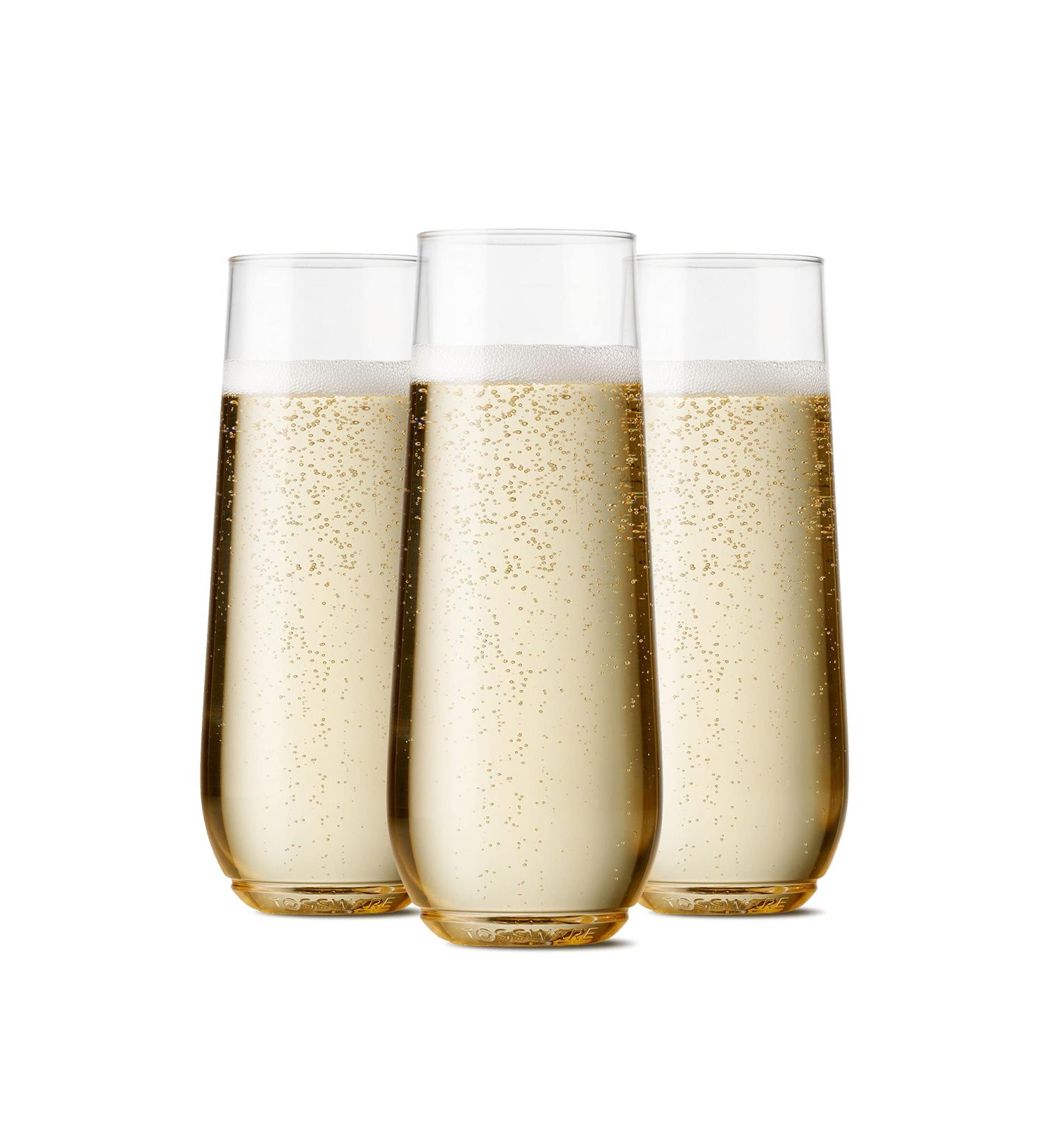 TOSSWARE POP 9oz Flute - 12 Count | Premium Quality, Recyclable, Unbreakable & Crystal Clear Champagne Glasses - Buy Online on GoSupps.com