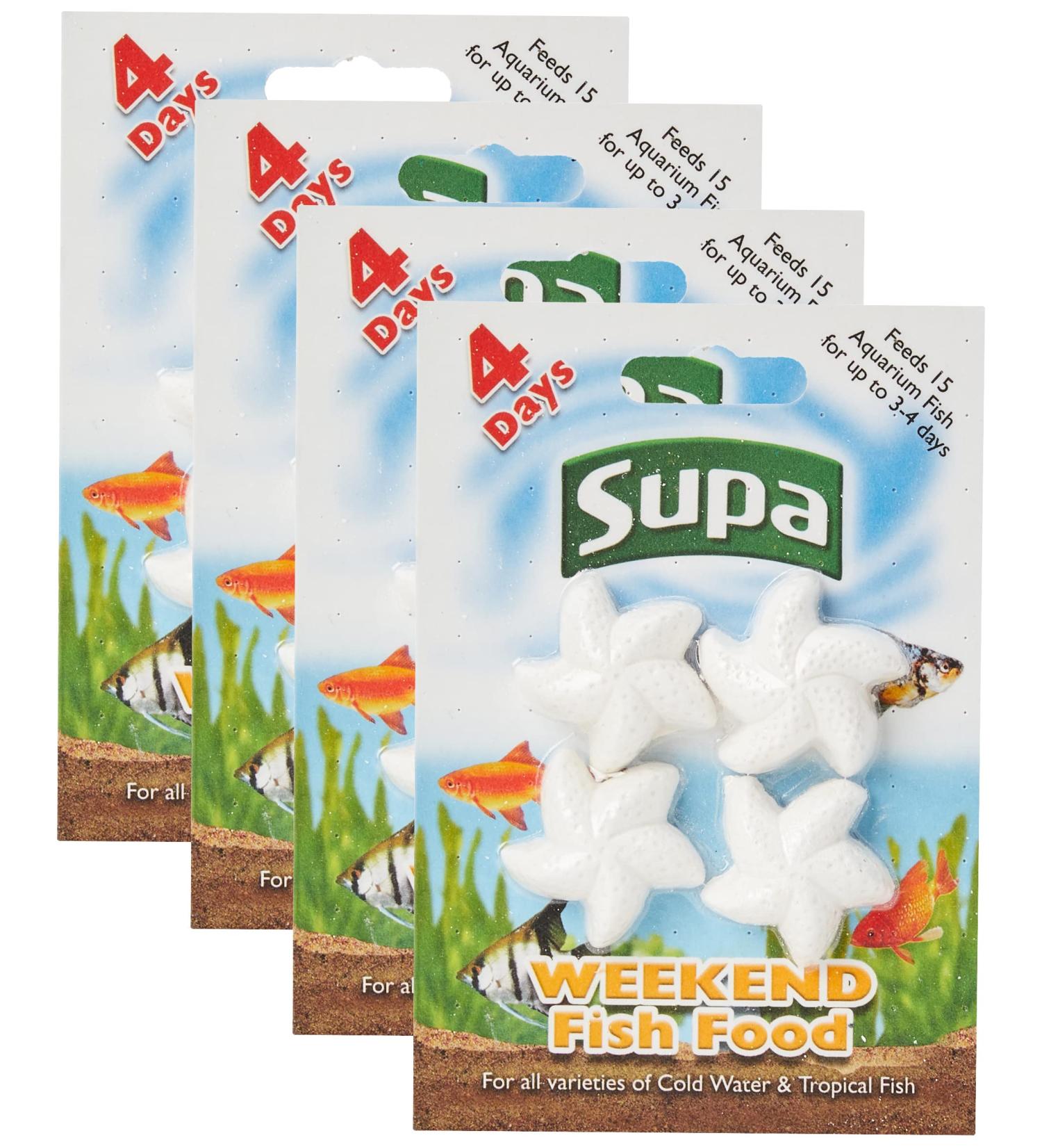Supa Aquarium Weekend Fish Food 4 Days Pack of 4 Easy To Use Slow Releasing Food Block For Feeding Cold Water & Tropical Aquarium Fish - Buy Online on GoSupps.com