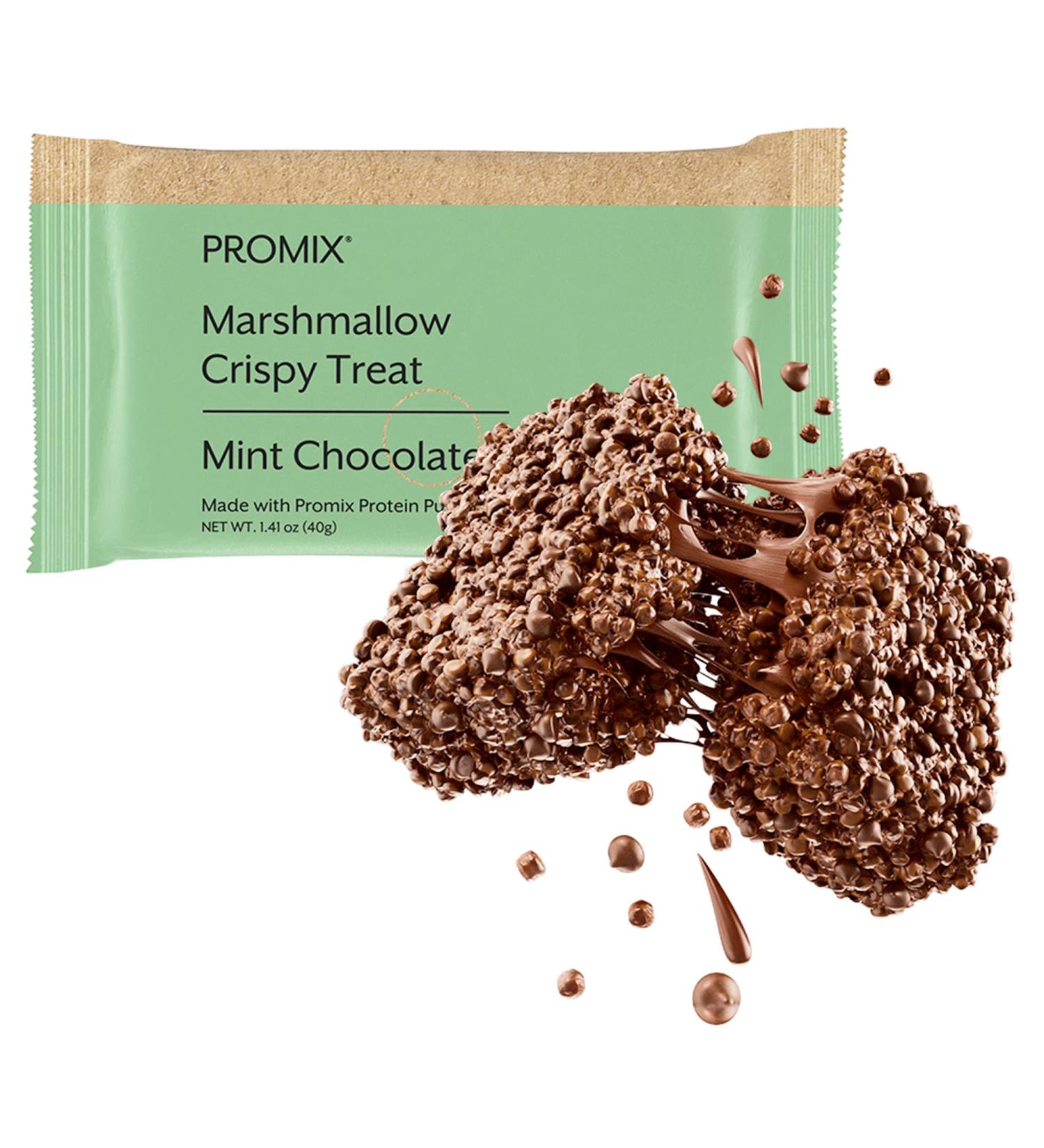 Promix Protein Puff Bars 12-Pack - Mint Chocolate - Marshmallow Crispy Treat | High Protein, Low Calorie, Non-GMO Snack - Buy Online on GoSupps.com