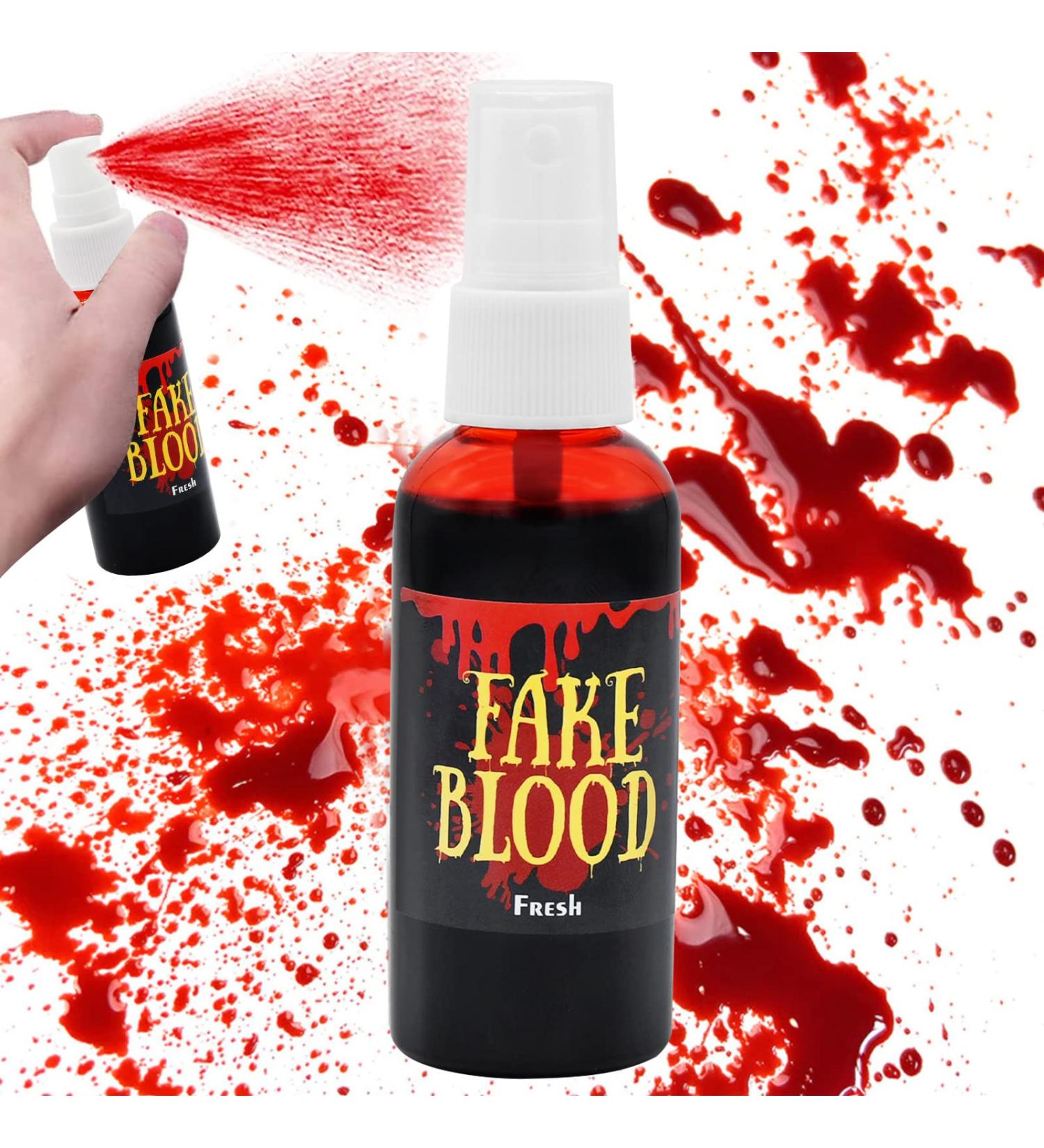 1 Pack 2.0 fl oz Fake Blood Splatter Spray | Washable Halloween Makeup for Zombie, Vampire & Monster SFX - Buy Online on GoSupps.com