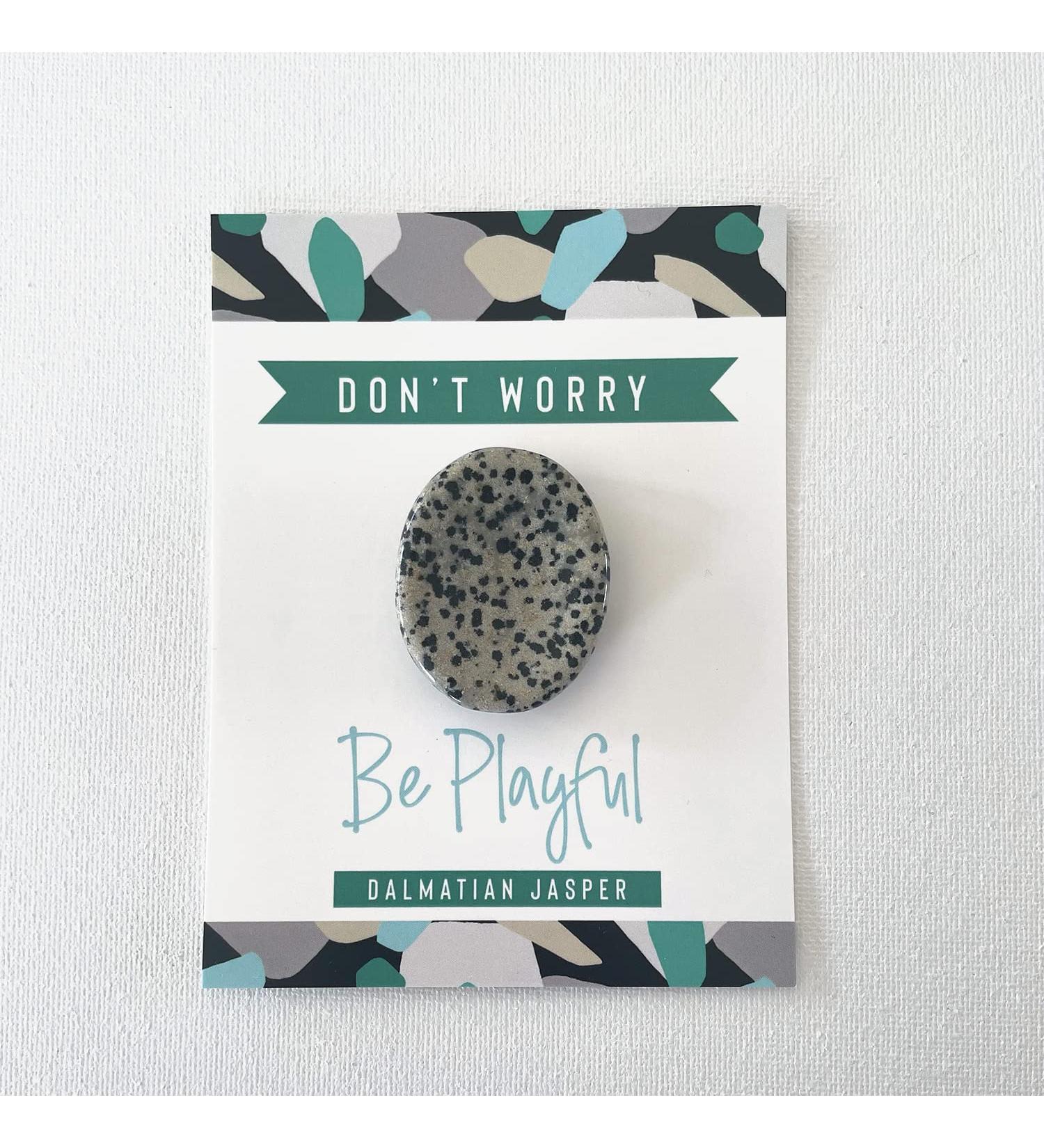 Dalmatian Jasper March Birthstone Worry Stone for Meditation and Stress Relief - Buy Online on GoSupps.com