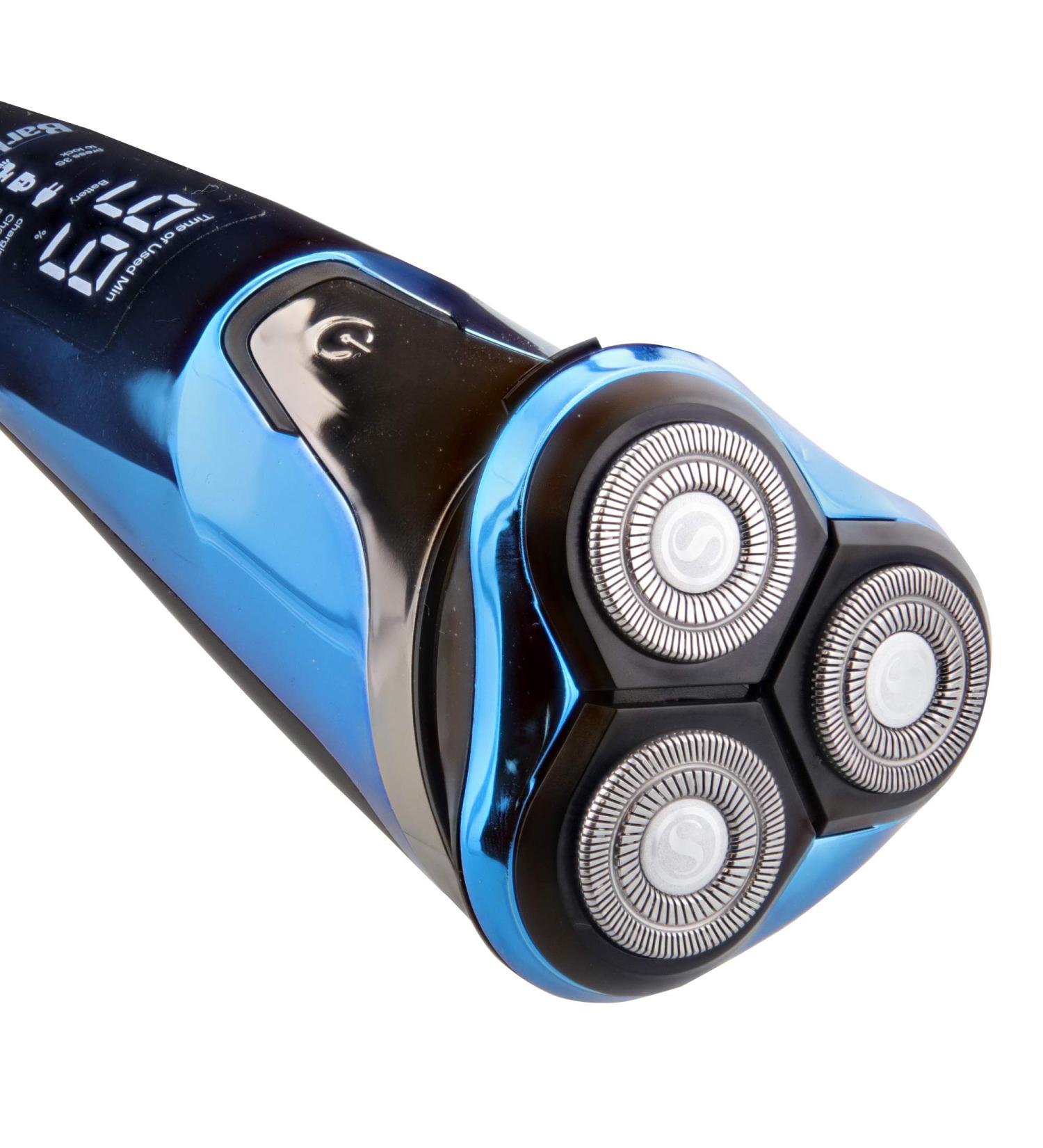 Buy Barbasol Rechargeable Electric Wet and Dry Rotary Shaver - Stainless Steel Blades Pop Up Trimmer & LCD Screen - International Shipping Available - Buy Online on GoSupps.com