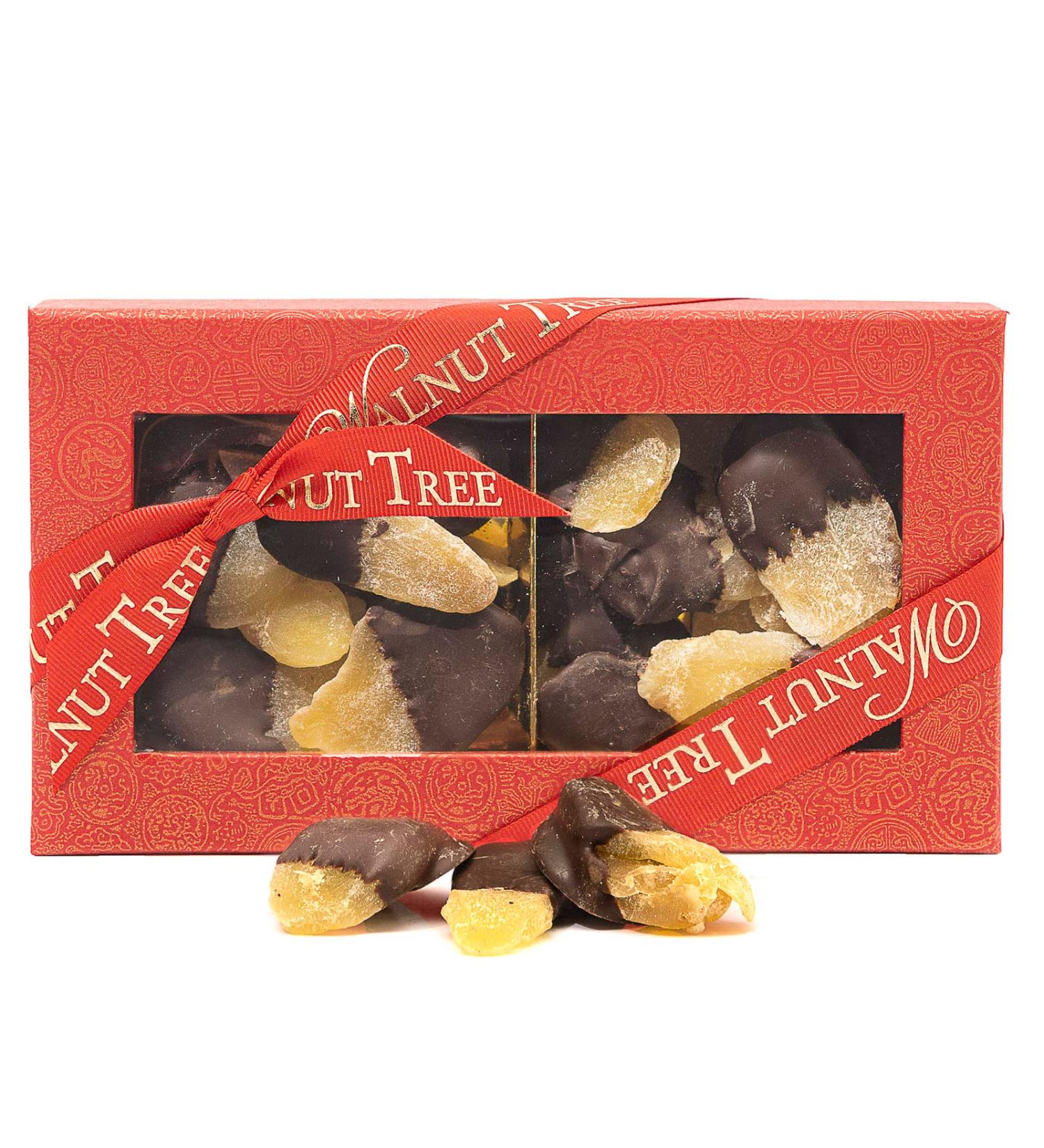 Walnut Tree | Spicy Ginger slices half dipped by hand in a rich Dark Chocolate | Suitable for Vegan Vegetarian and Gluten Free Diets | 200g Ginger 200g - Buy Online on GoSupps.com
