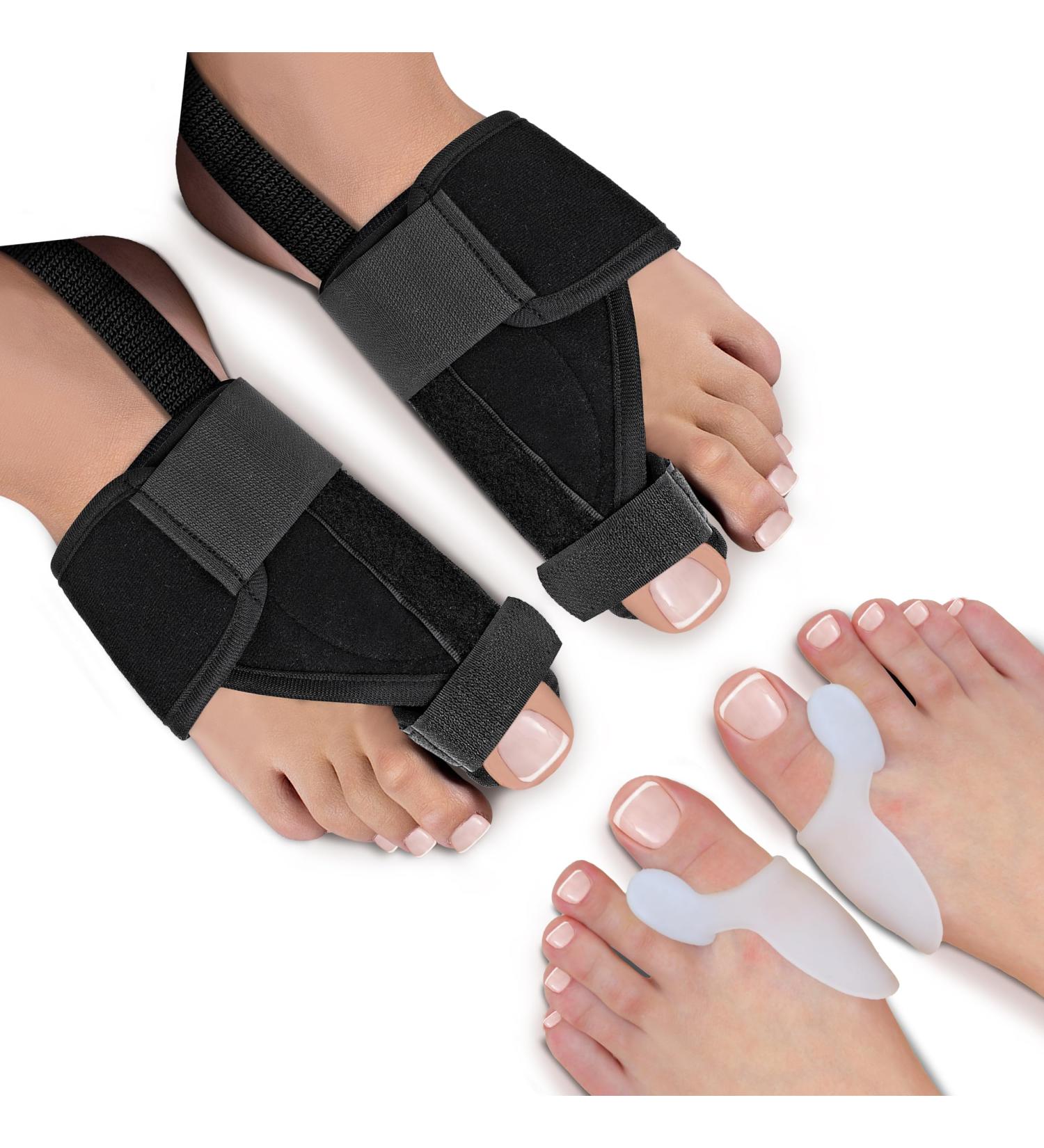 Valgofit Hallux Valgus Correction Rail with Silicone Toe Spreaders - Universal Size BPA Free Night Splint for Men & Women - Day & Night Use - Buy Online on GoSupps.com