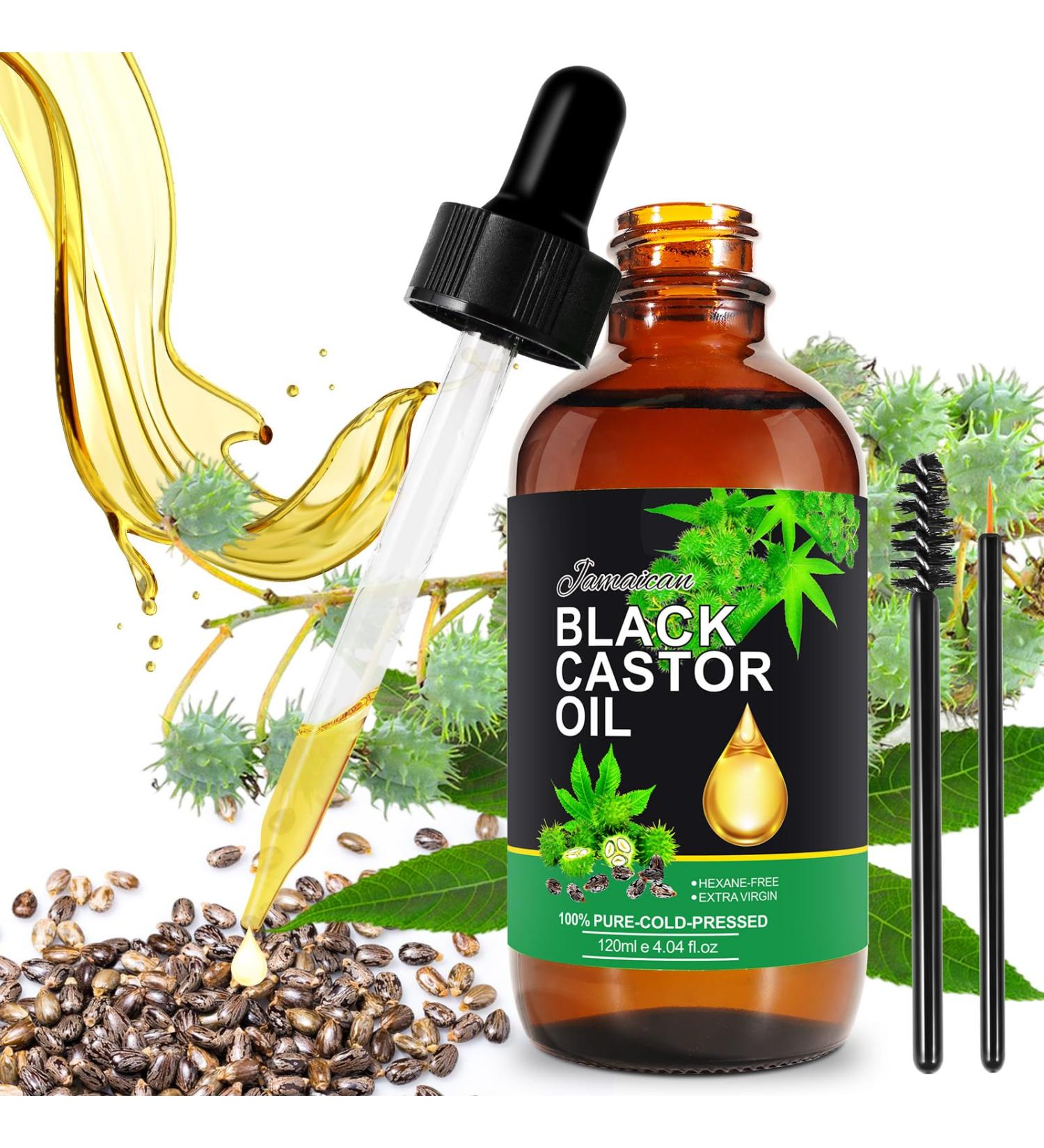 Organic Jamaican Black Castor Oil 4.2 fl. oz - Cold Pressed Essential Oil for Hair Growth Skin Moisturizer & Eyelash/Eyebrow Growth | Anti-Aging - Buy Online on GoSupps.com
