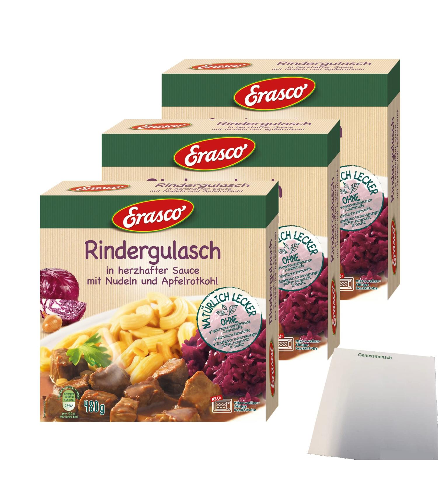 Erasco Menu Beef Goulash 3-Pack (3x480g Pack) + usy Block