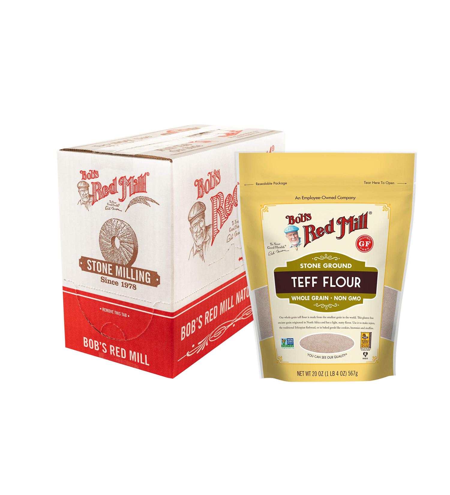 Bob's Red Mill Teff Flour - 20oz (Pack of 4) | Gluten-Free, Resealable - Buy Online on GoSupps.com