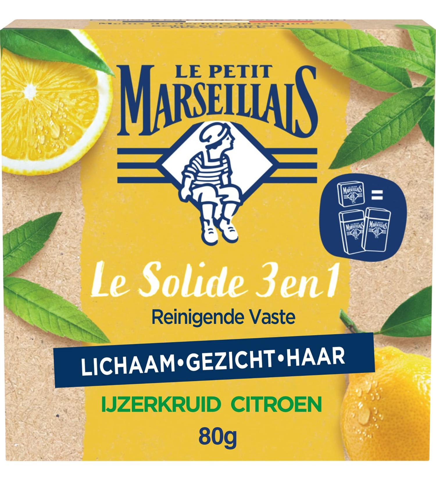 Le Petit Marseillais 3-in-1 Solid Purifying Wash Verbena Lemon 80g - Buy Online on GoSupps.com