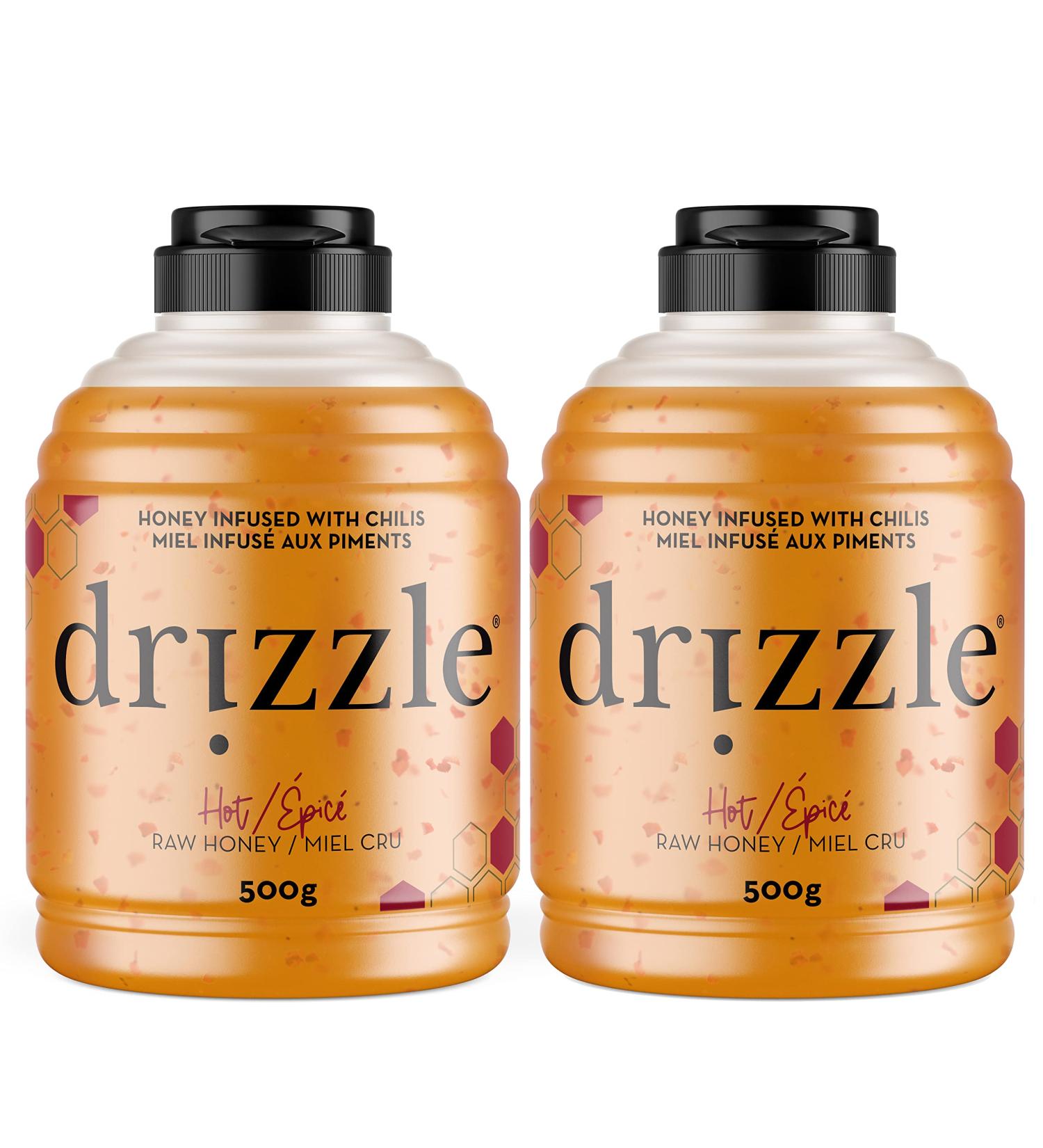 Drizzle Hot Honey - Infused With Crushed Chilis - Raw Unfiltered And Unprocessed - Rich In Nutrients And Beneficial Enzymes - 100% Raw Pure Honey - Gluten-free Paleo-friendly (500g) 2-Pack Hot Honey 500 g (Pack of 2) - Buy Online on GoSupps.com