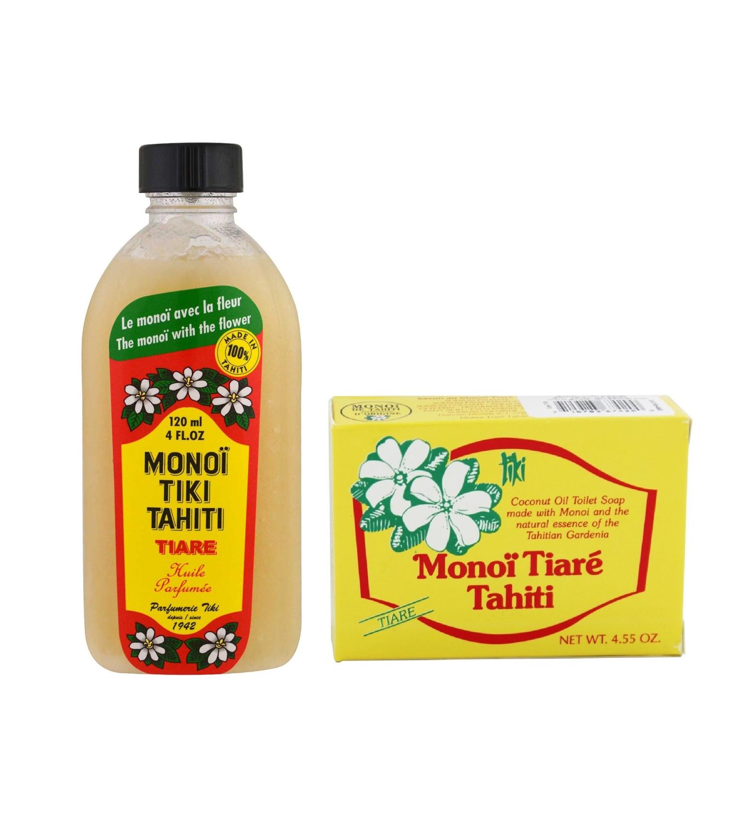 Buy Monoi Tiki Tahiti Tiare & Gardenia Soap Bar Bundle | Coconut Oil Vitamin E 4 fl. oz & 4.55 oz - International Shipping Available - Buy Online on GoSupps.com