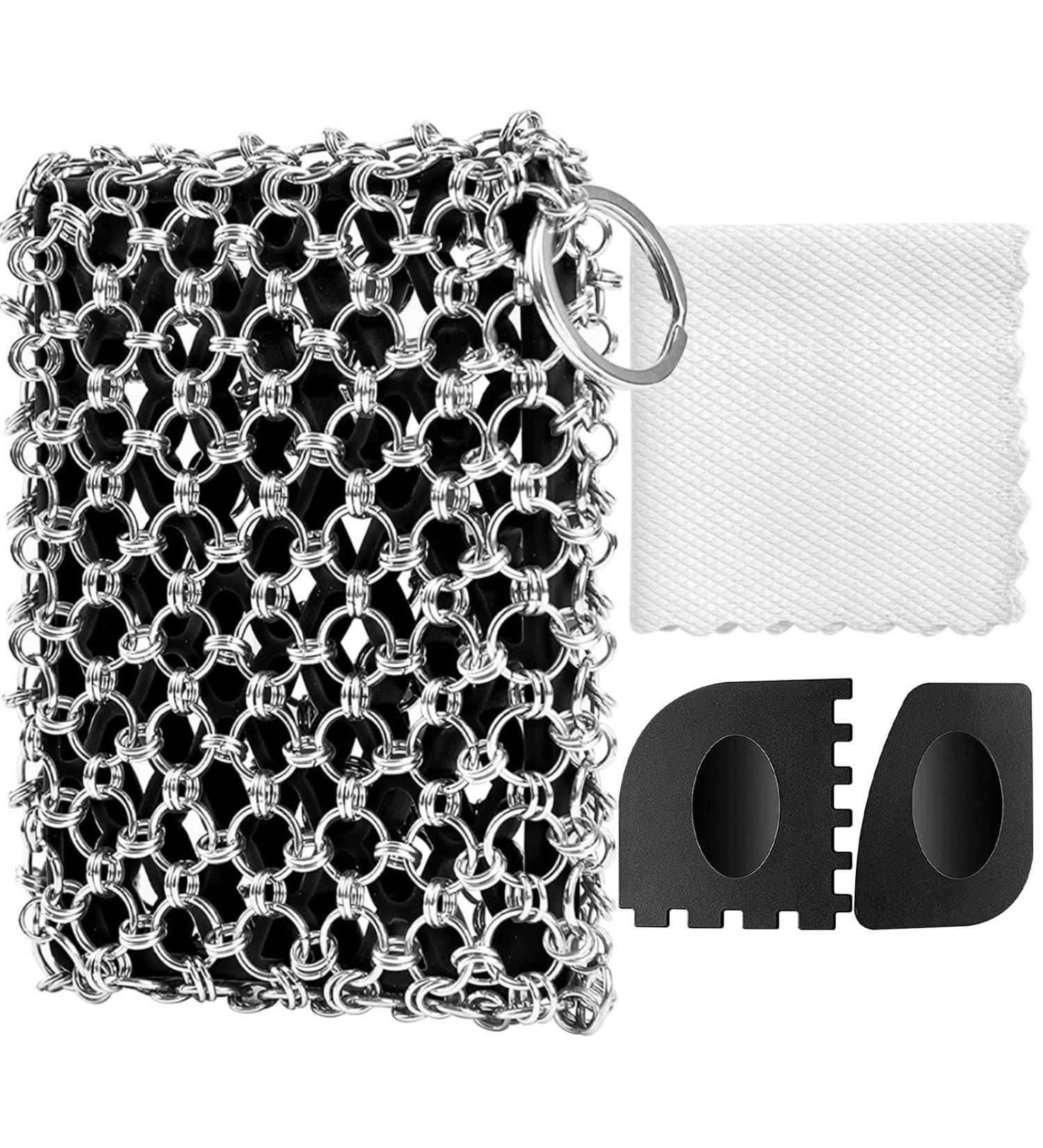 Buy Dutch Oven Cleaning Set - 4 Pack Cast Iron Cleaner with Scrubber Grill Scrape & Kitchen Towel | International Shipping Available - Buy Online on GoSupps.com