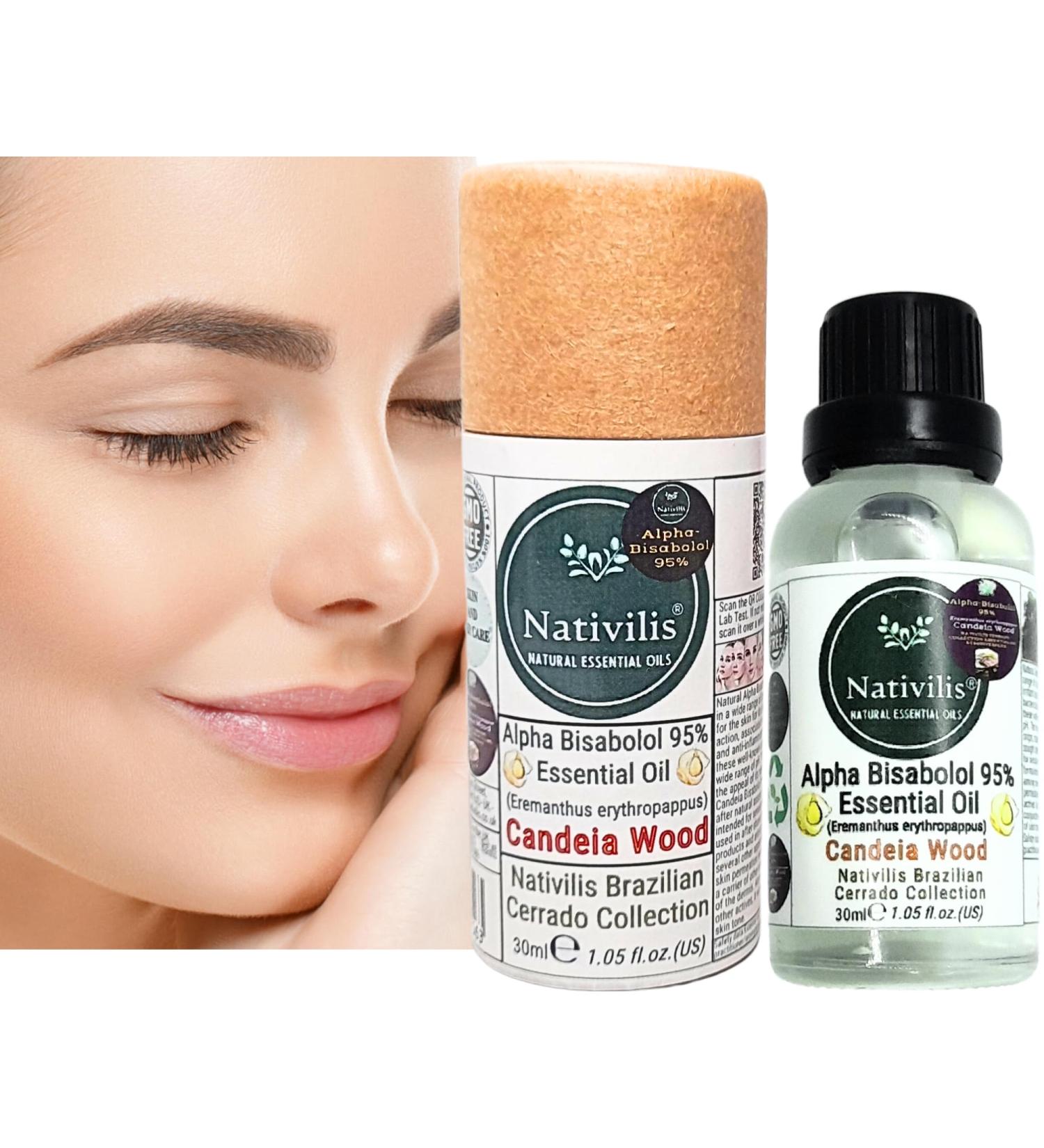 Nativilis Candeia Essential Oil Natural Alpha Bisabolol 95% (Eremanthus erythropappus) Vegan - Antibacterial Anti-inflammatory - Skin-Smoothing - Nociceptive Properties Copaiba - Buy Online on GoSupps.com
