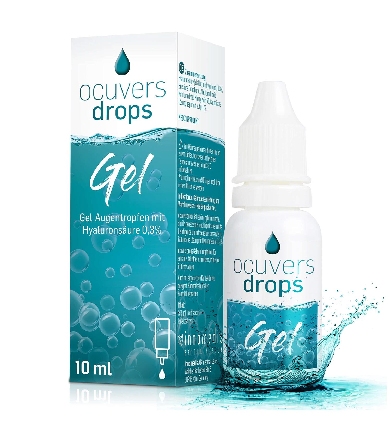 Ocuvers Eye Drops 0.3% Hyaluron - High-Dose Relief for Dry Red & Watery Eyes - Ideal for Contact Lenses - 10ml - Buy Online on GoSupps.com