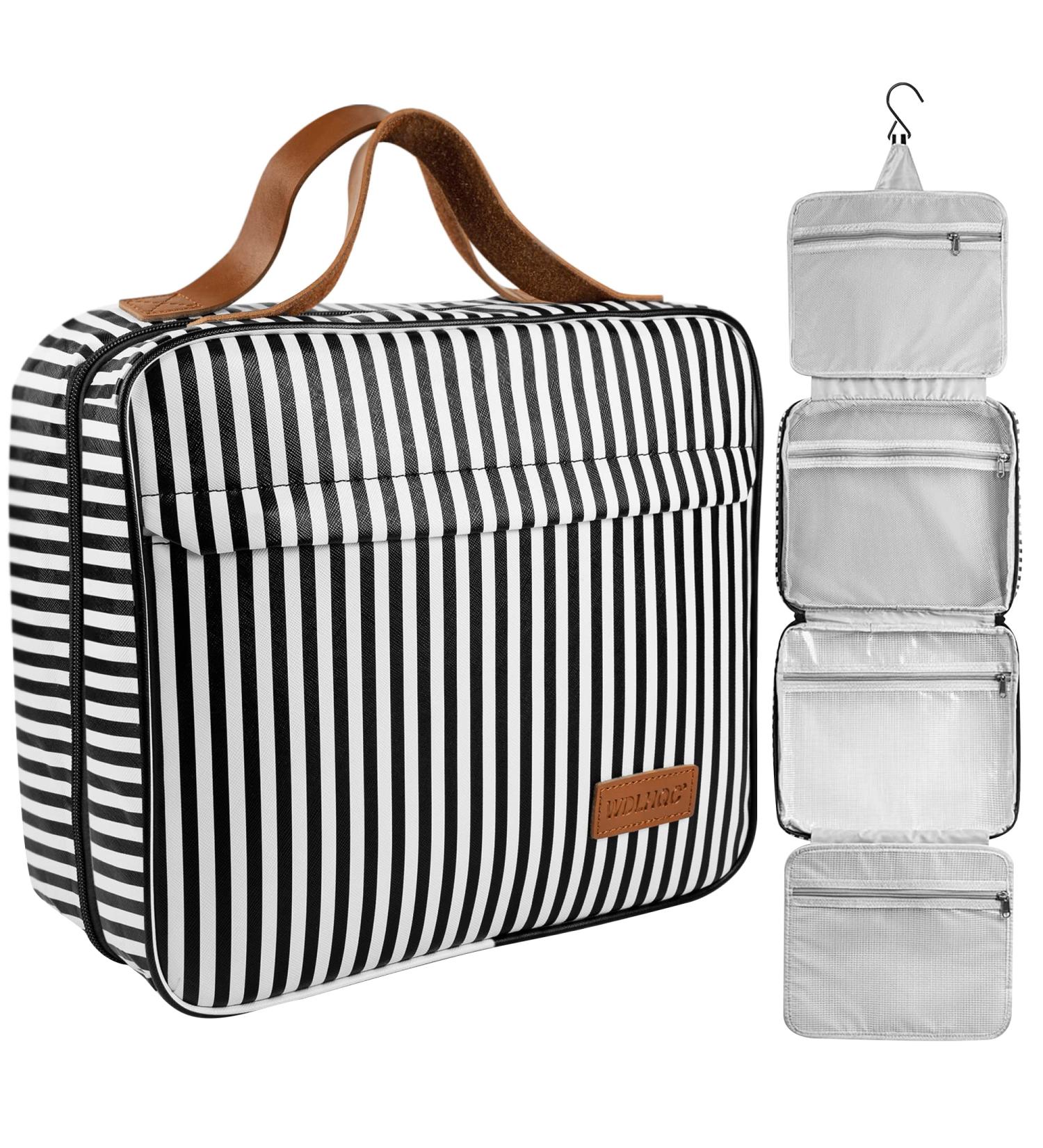 Waterproof Travel Toiletry Bag with Hanging Hook - Black | Organizer for Men and Women - Makeup and Bathroom Accessories - Buy Online on GoSupps.com