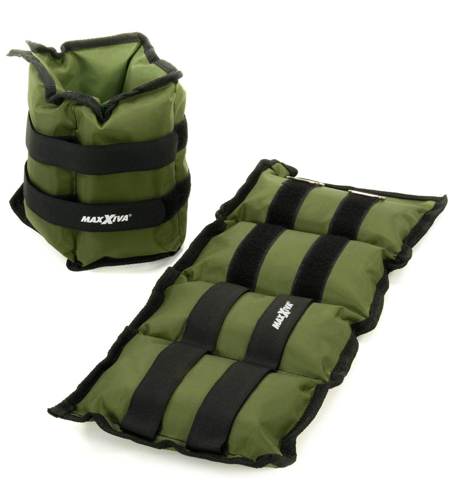 MAXXIVA Olive Green Weight Cuffs Set - 2 x 2.5kg Iron Sand for Running Jogging & Training | International Shipping Available - Buy Online on GoSupps.com