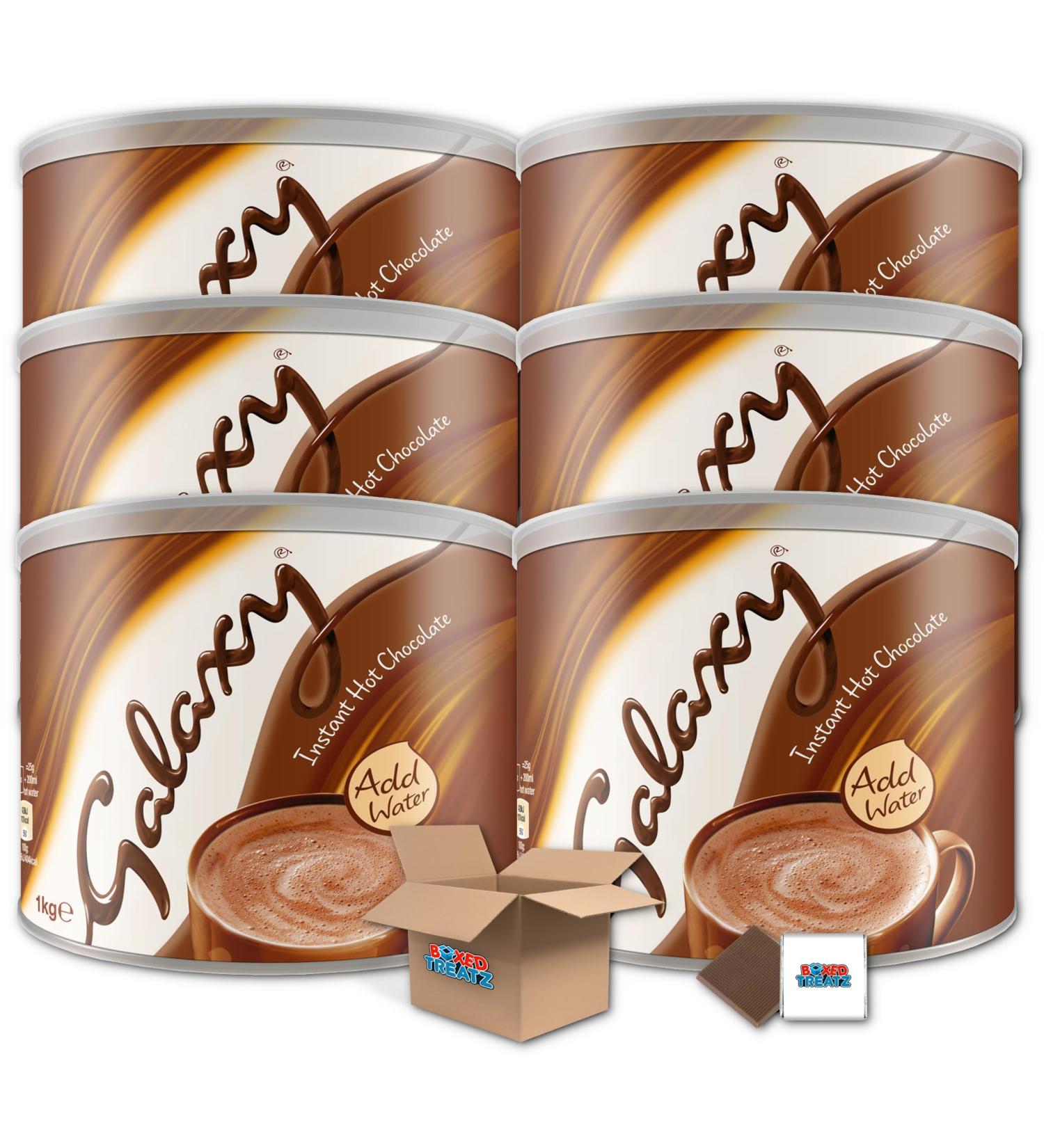 Galaxy Instant Hot Chocolate 6x1kg | Galaxy Smooth & Creamy Approximately 40 Servings Per Pack Boxed Treatz Galaxy Instant Hot Chocolate 6x1kg 1 KG - Buy Online on GoSupps.com
