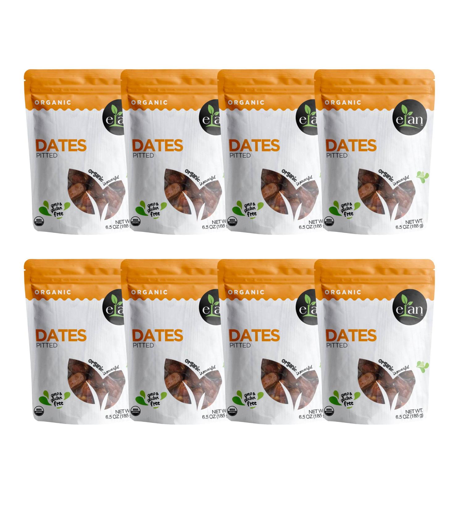 ELAN Organic Pitted Dates 52 Oz 8 Pack - Non-GMO, Vegan, Gluten-Free - Buy Online on GoSupps.com