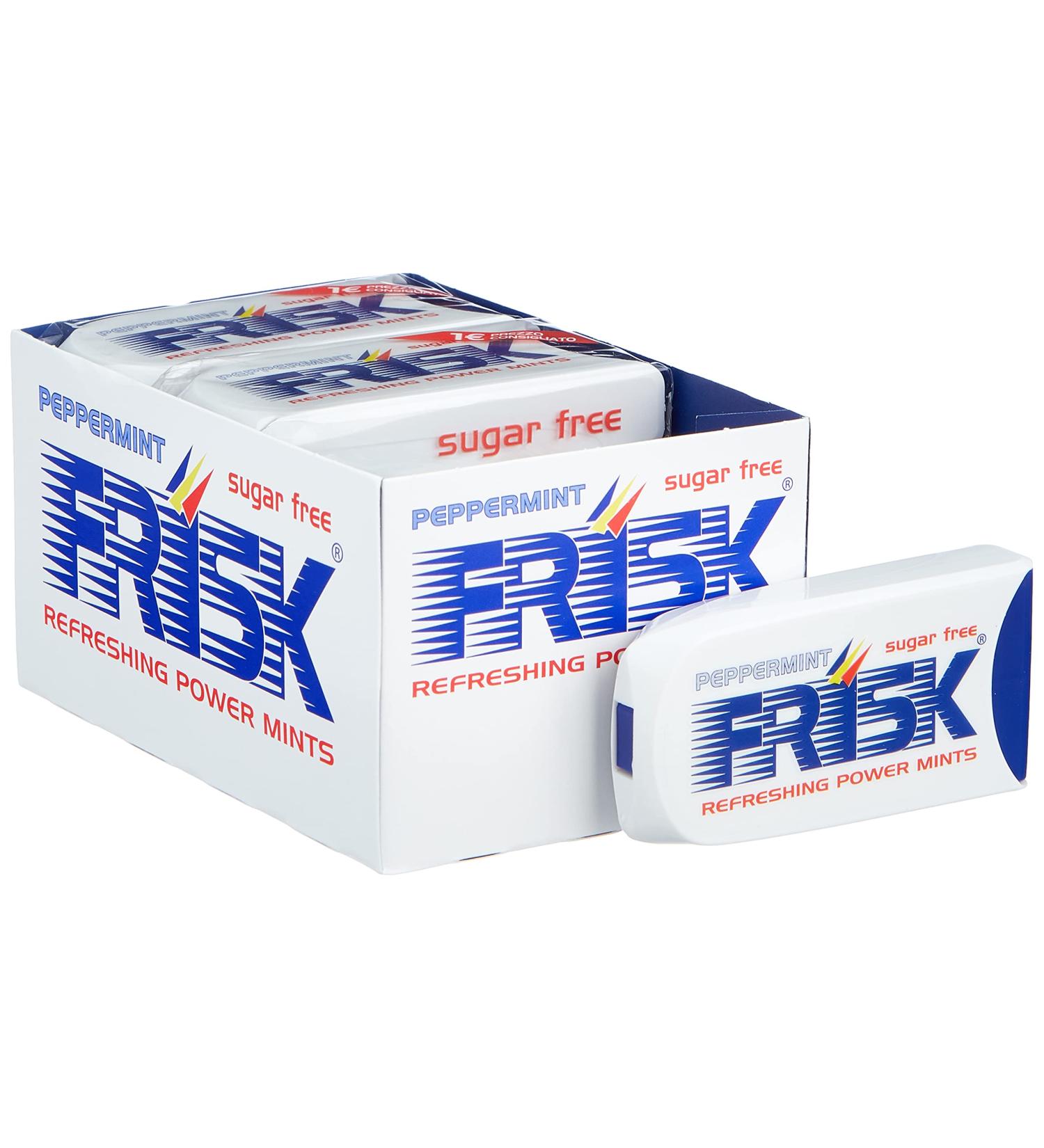 Frisk - Strong Mint Lozenges - Mini Maxi Refreshing Candy - Fresh Breath - Sugar Free - 0.1kg 12 Cases of 40 Lozenges - Buy Online on GoSupps.com