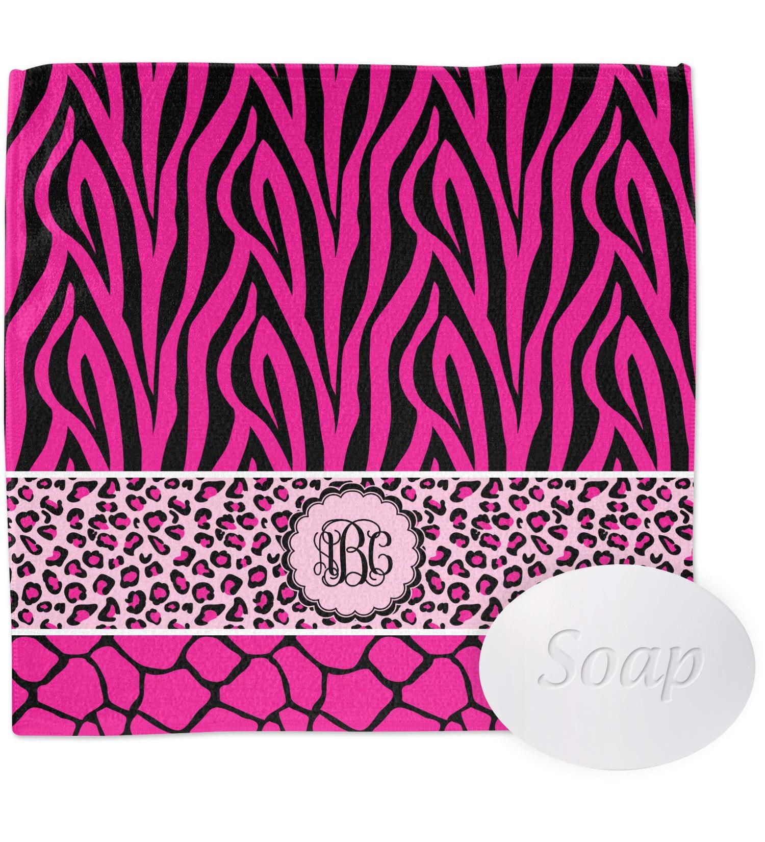 YouCustomizeIt Personalized Triple Animal Print Washcloth