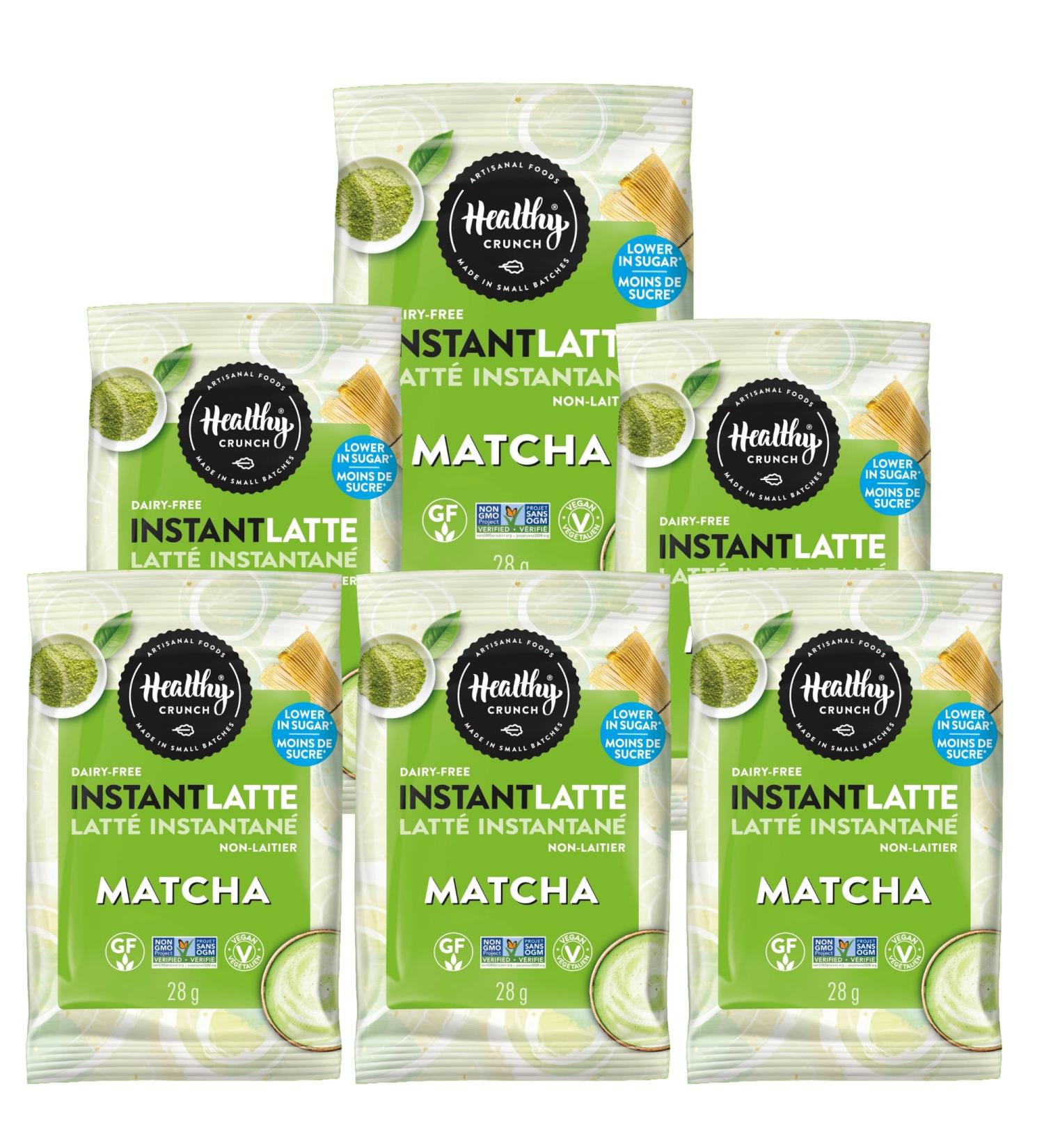 Healthy Crunch Instant Matcha Latte Powder 2 Units x 112g - Gluten-Free Tree Nut-Free Peanut-Free - School Approved Organic Matcha Latte - Safe for Kids - Allergen-Free - Matcha Tea for Daily Use - Buy Online on GoSupps.com