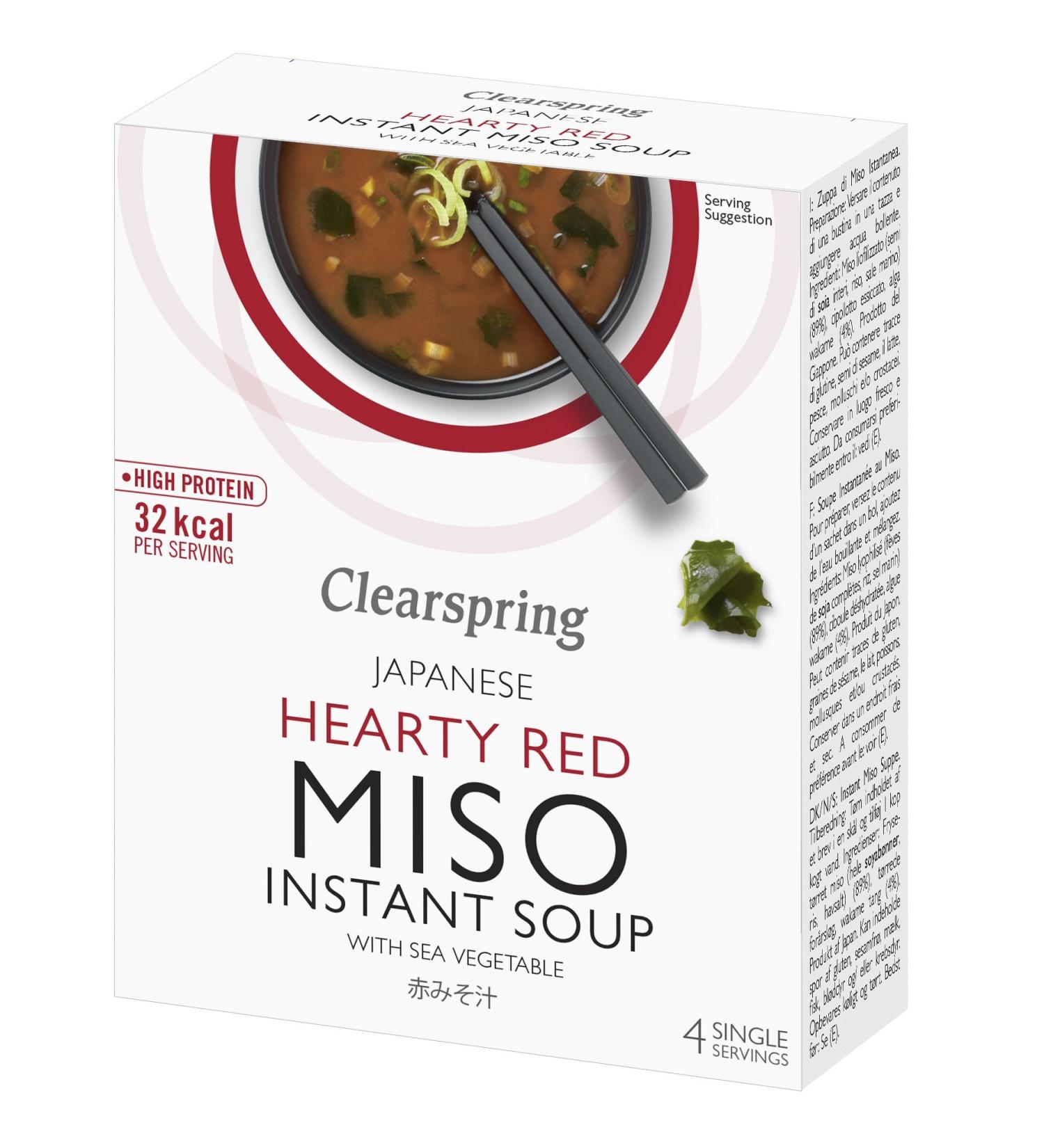 Clearspring Clearspring | Red Miso Soup + Sea Vegetables | 3 x 4 x 10g