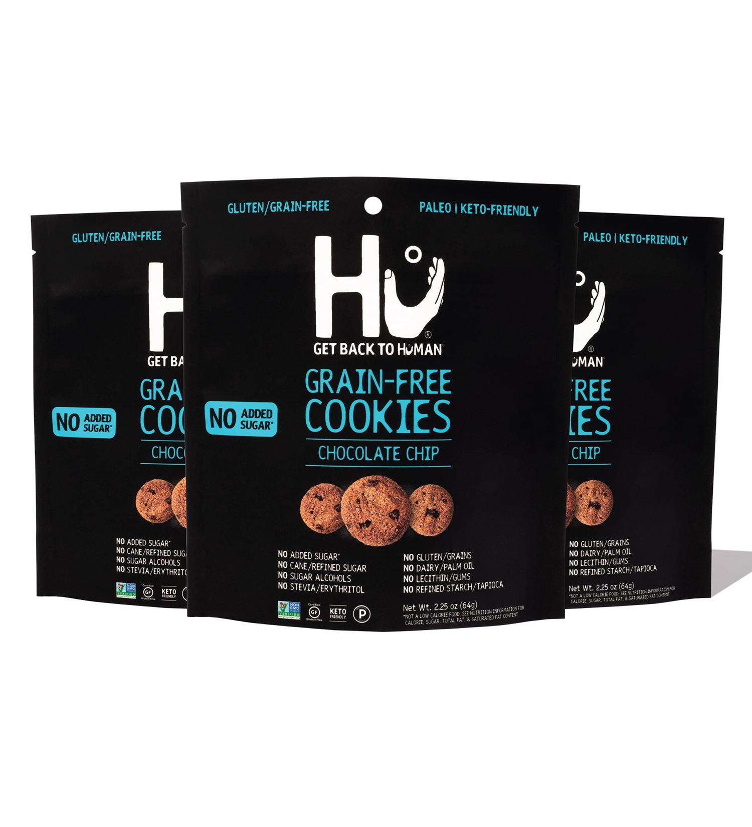 Hu Keto Cookies - Gluten Free Chocolate Chip Snacks, Dairy Free, No Added Sugar, Non-GMO, Paleo (3-Pack) - Buy Online on GoSupps.com